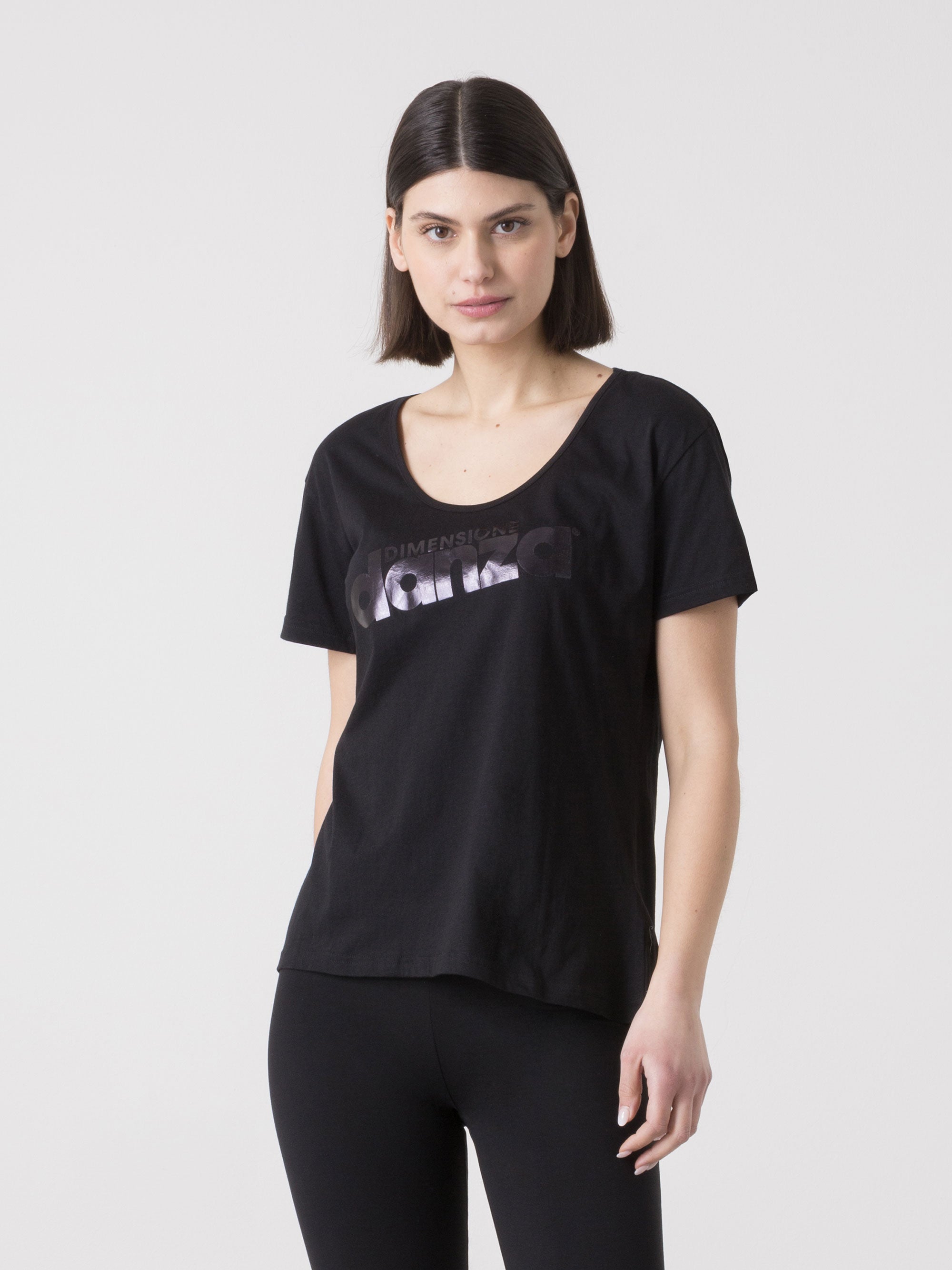 dimensione-danza-t-shirt-donna-in-cotone-con-logo-frontale image 6