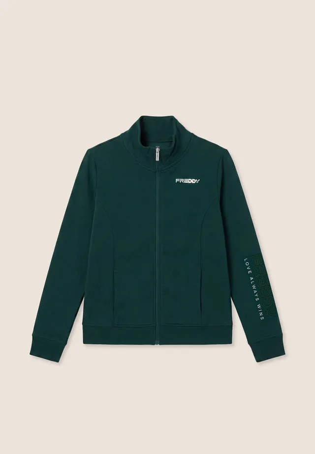 freddy-felpa-regular-zip-collo-alto-logo-ricamato-manica image 1