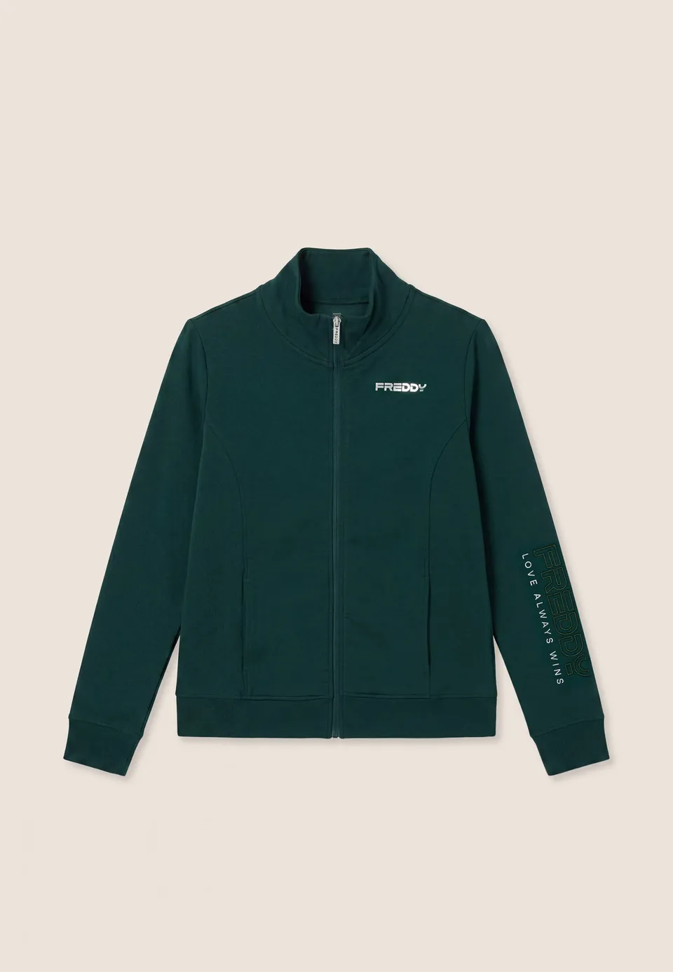 freddy-felpa-regular-zip-collo-alto-logo-ricamato-manica image 1