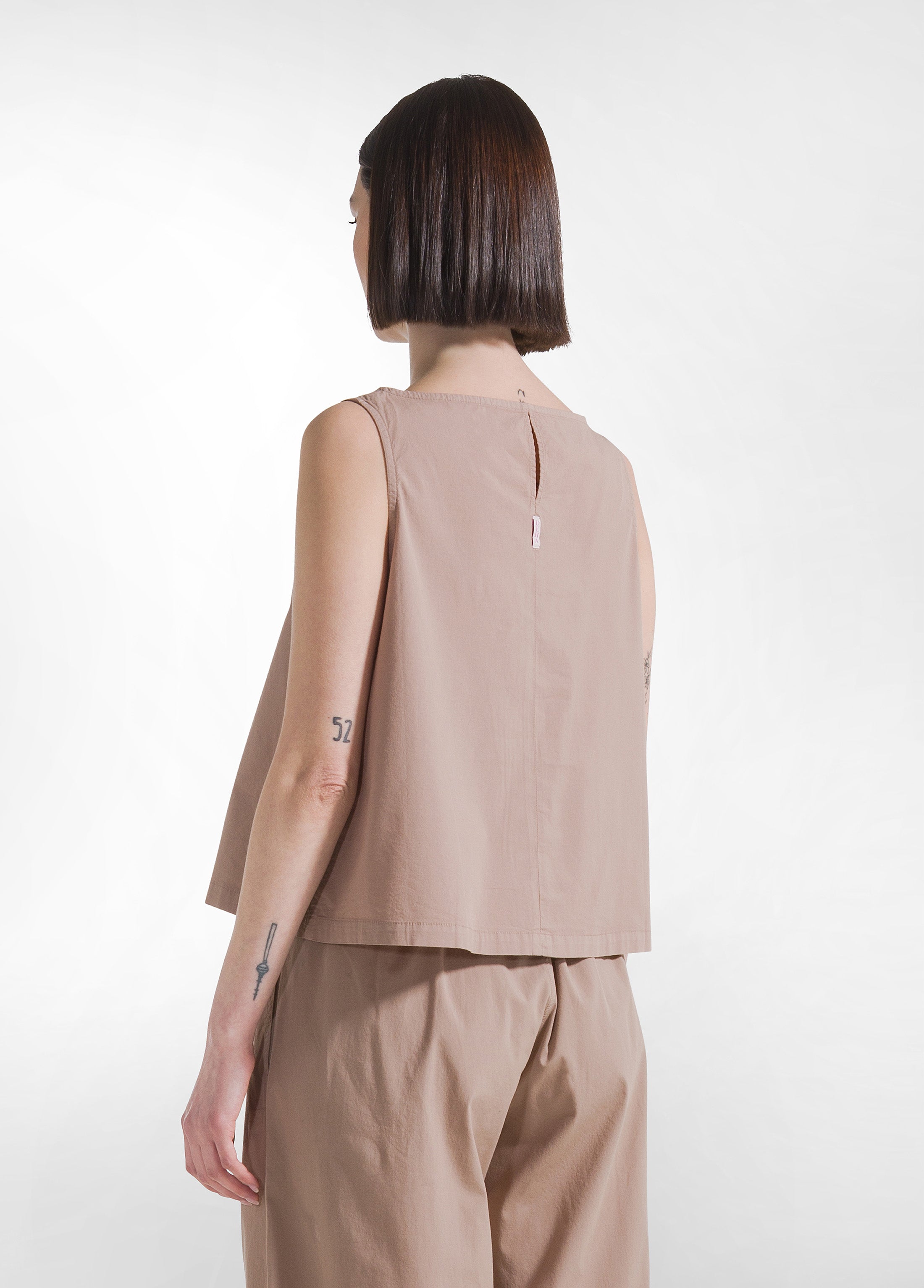 deha-top-in-popline-elasticizzato-marrone image 2