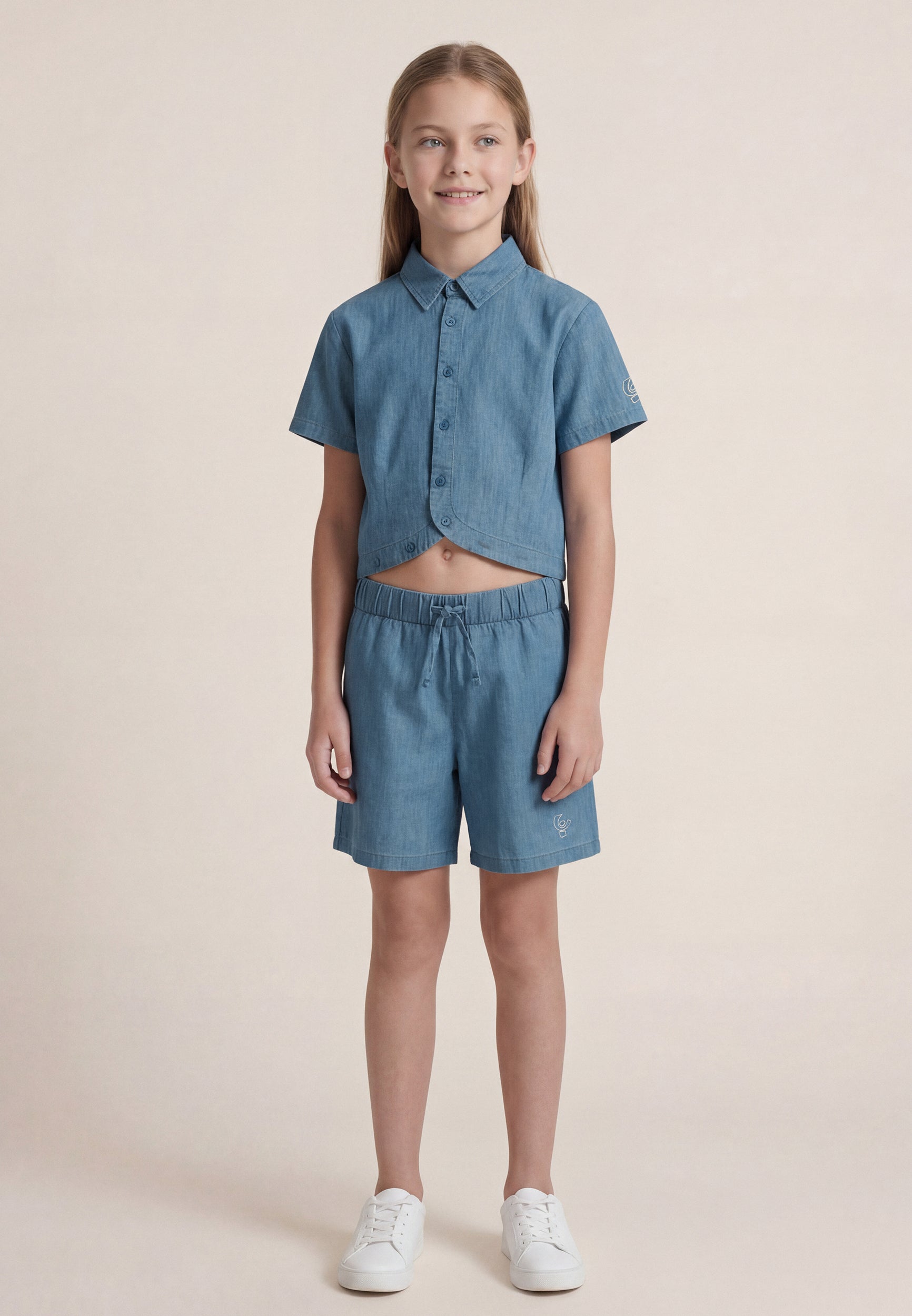 freddy-wr-up-shorts-in-tessuto-chambray-da-bambina-e-ragazza image 2
