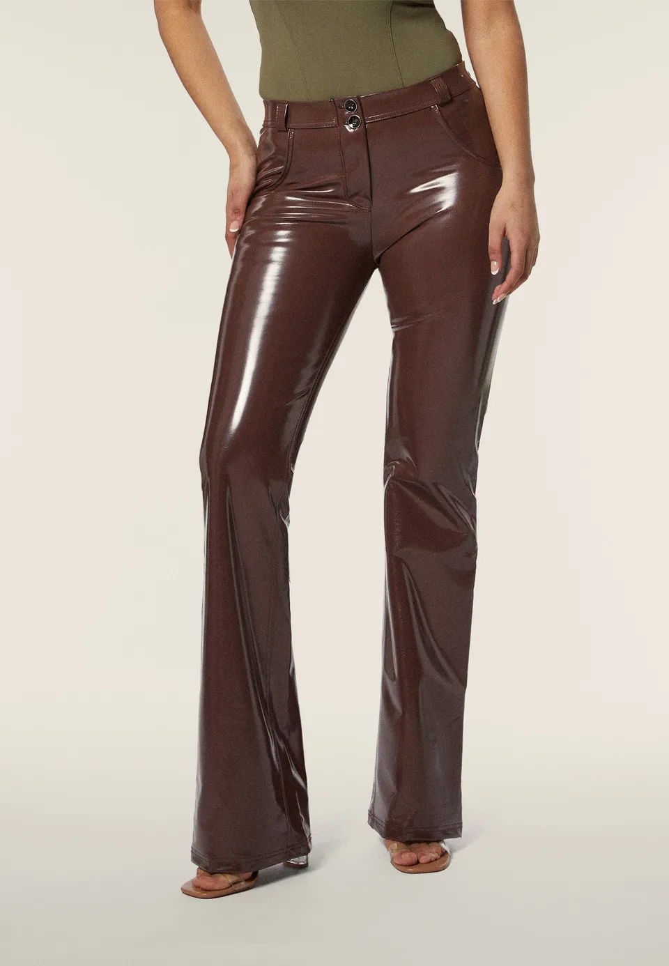 freddy-pantaloni-wr-up-vita-regular-a-zampa-in-tessuto-latex image 1
