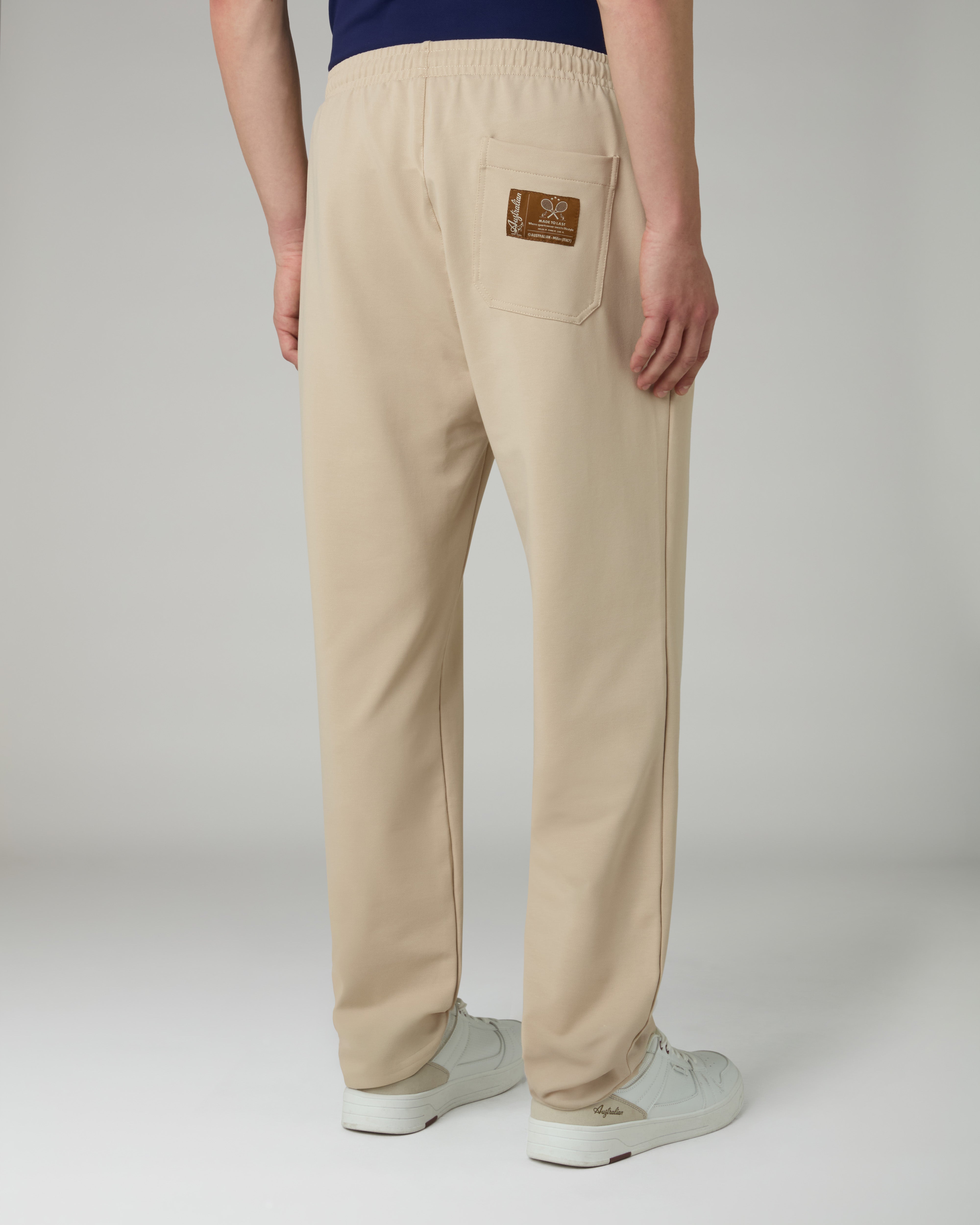 australian-dream-track-pant-cotone-sabbia-logo-ricamato-made-in-italy image 3