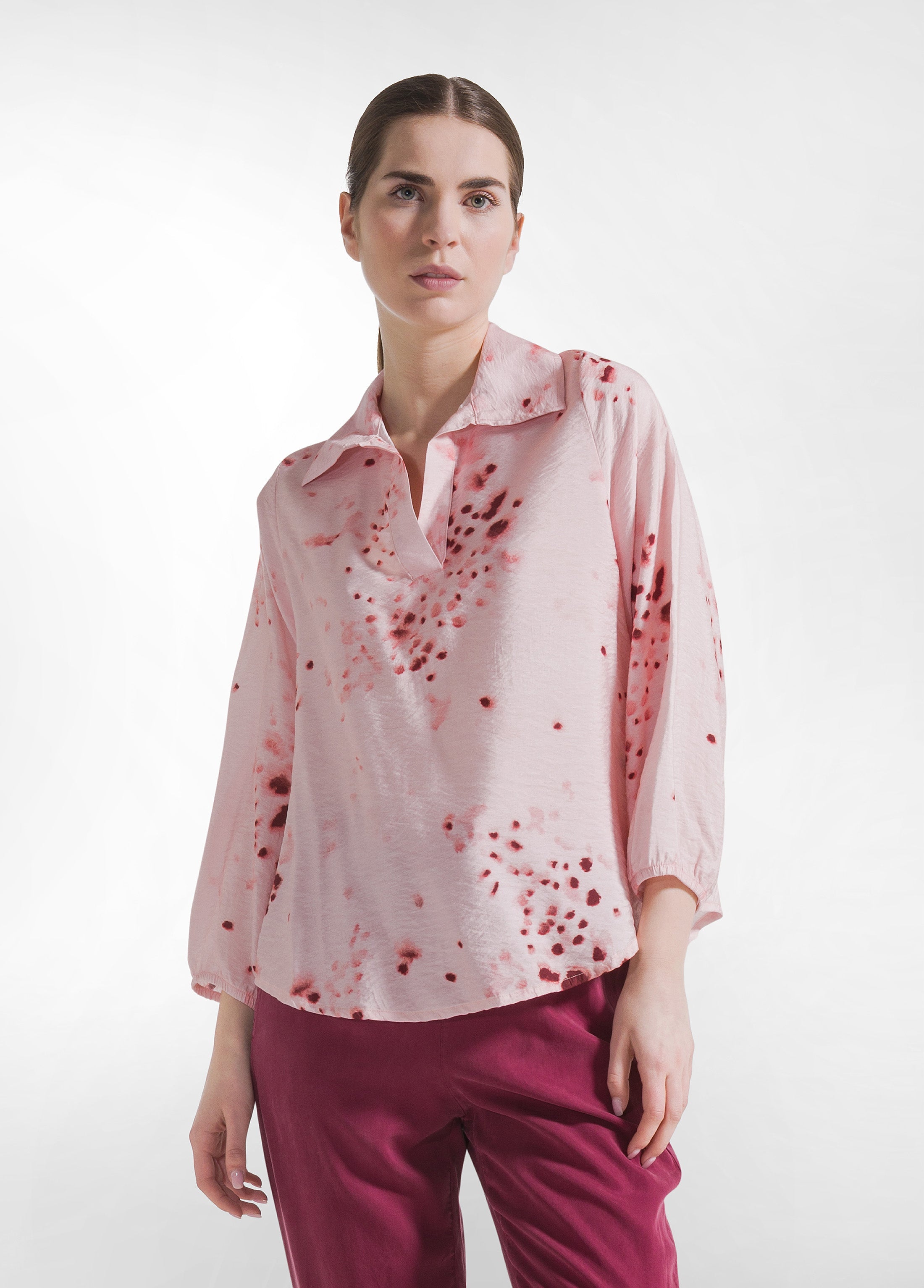 deha-camicia-in-viscosa-stampata-effetto-stropicciato-rosa image 1