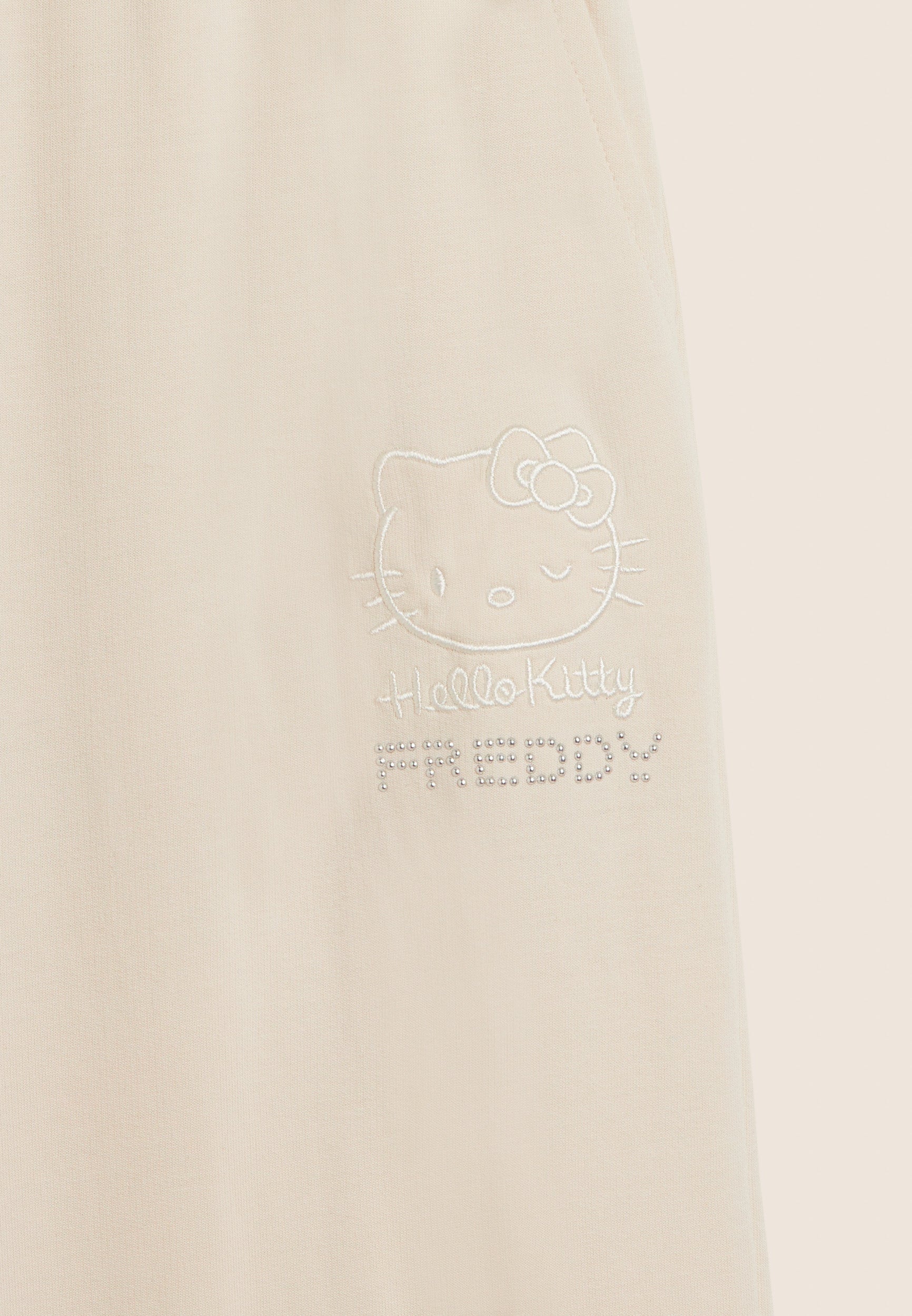 freddy-pantaloni-cropped-wide-leg-hello-kitty-french-terry-cotone image 7