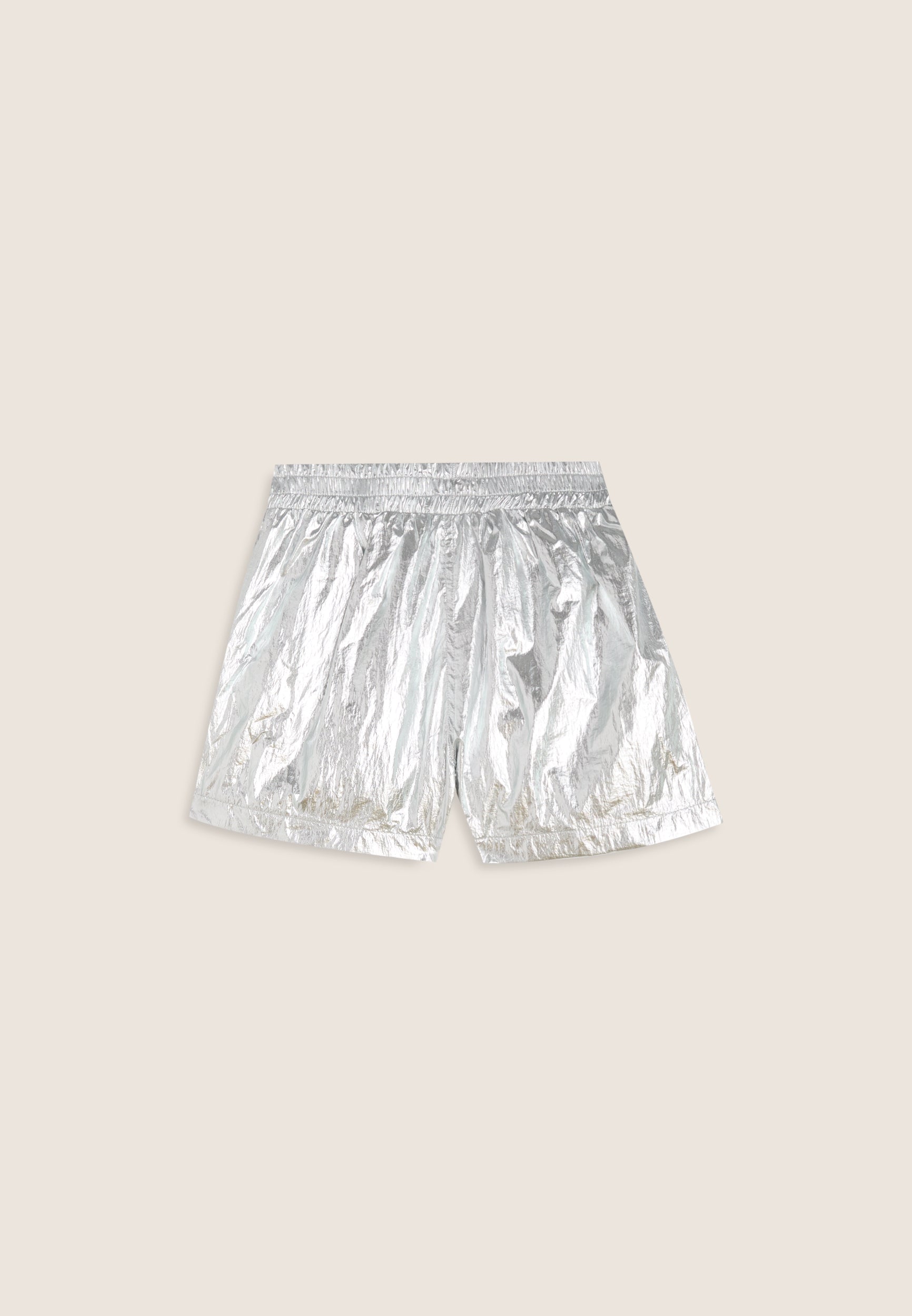 freddy-pantaloncini-bambina-in-tessuto-coated-argento-con-logo image 5