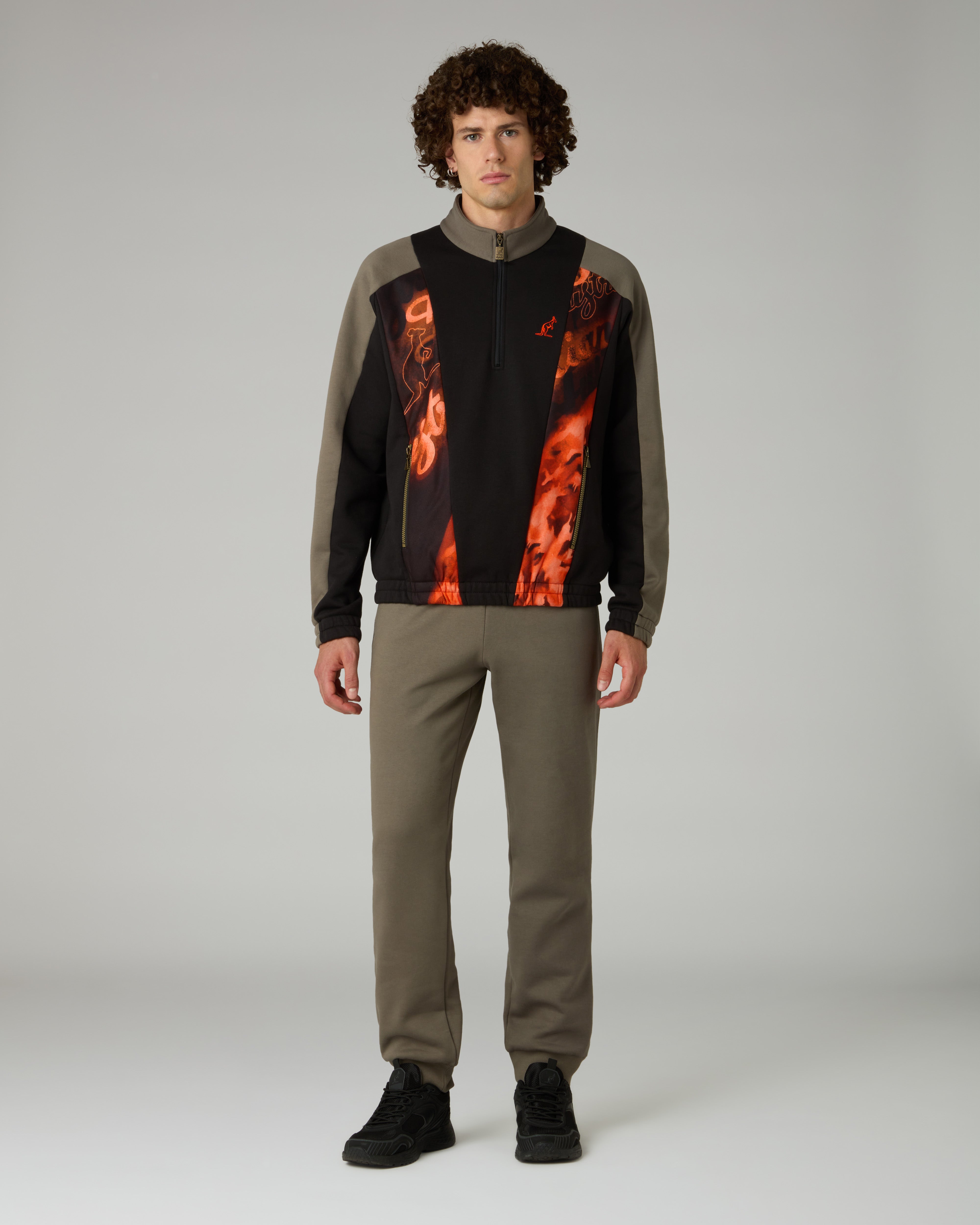 australian-rust-half-zip-crewneck-felpa-mezza-zip-nero image 2