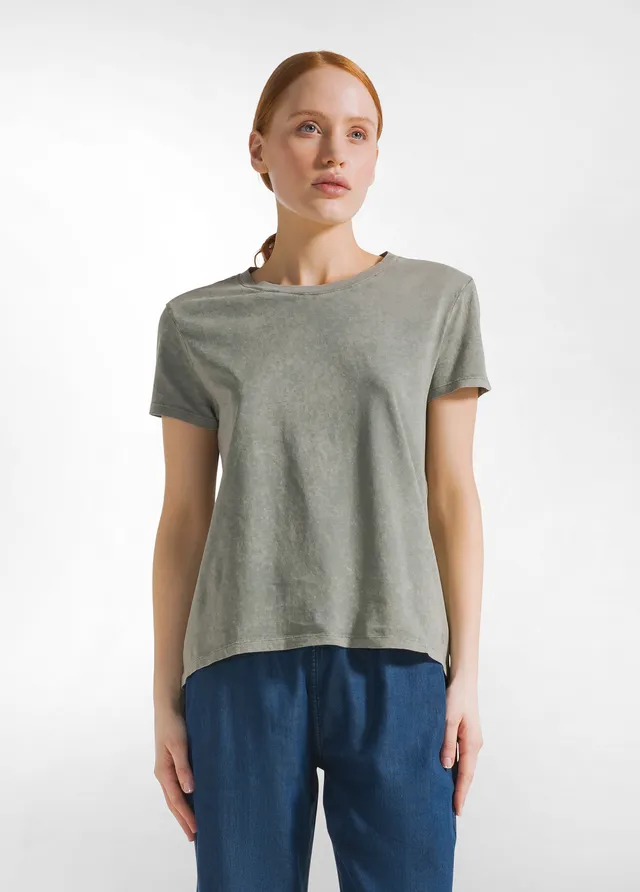 deha-t-shirt-effetto-marmorizzato-verde-in-cotone image 1