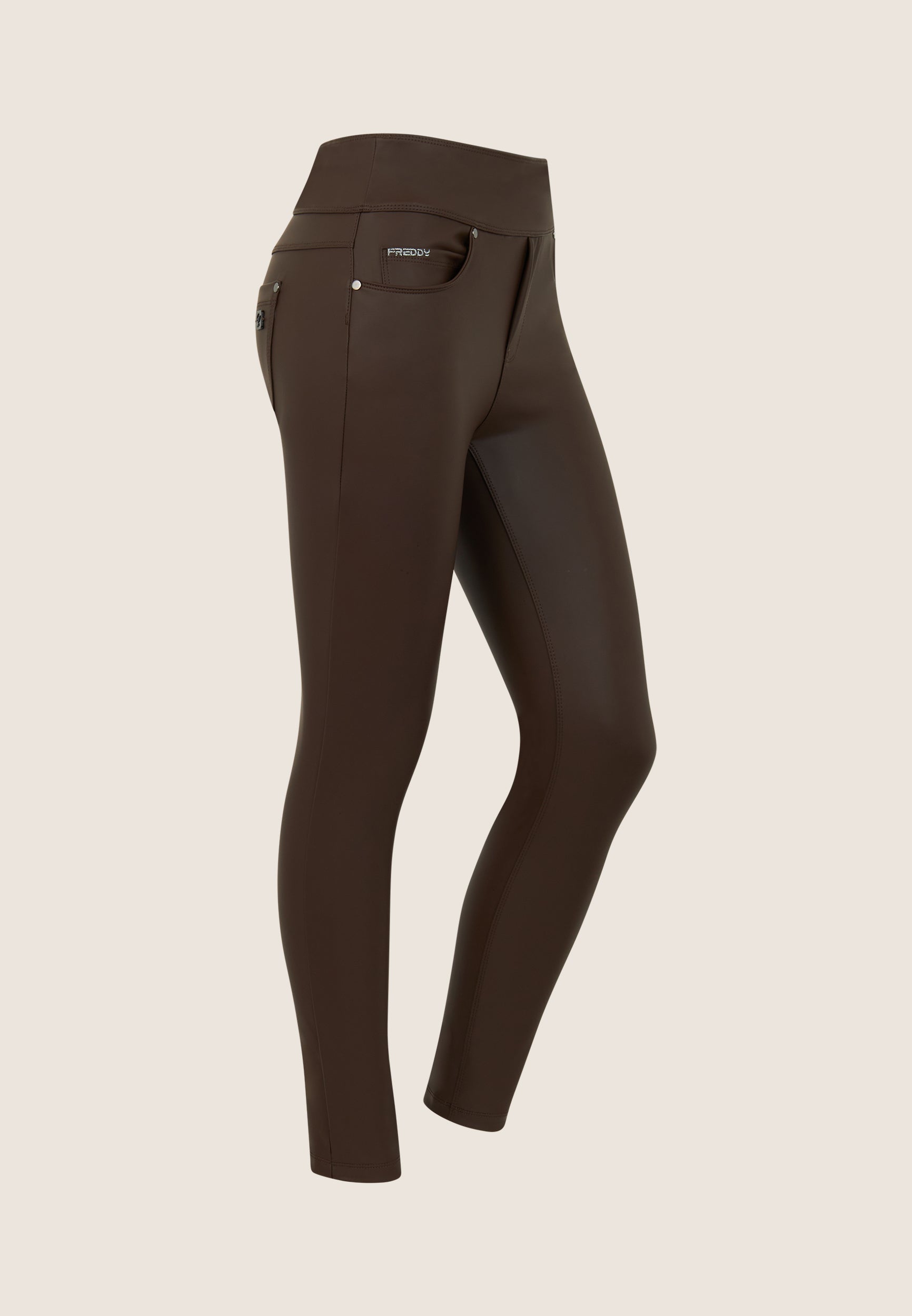 freddy-n-o-w-pantalone-skinny-vita-media-senza-bottoni-in-similpelle image 1