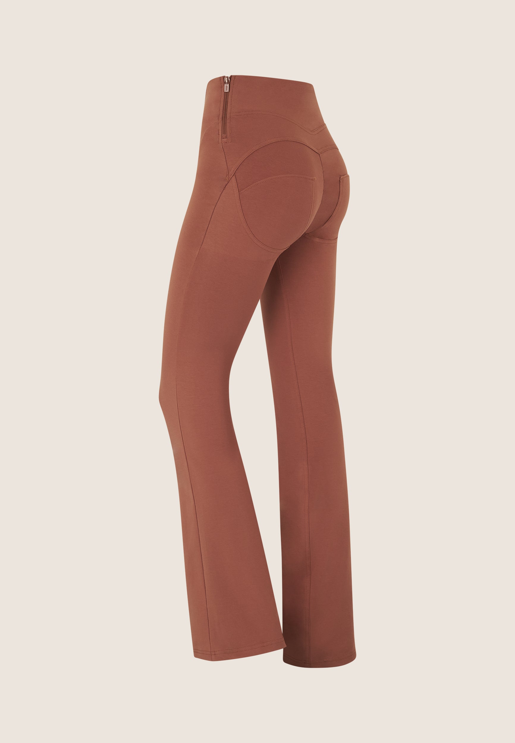 freddy-pantaloni-wr-up-flare-vita-alta-cotone-organico-con-impunture image 6