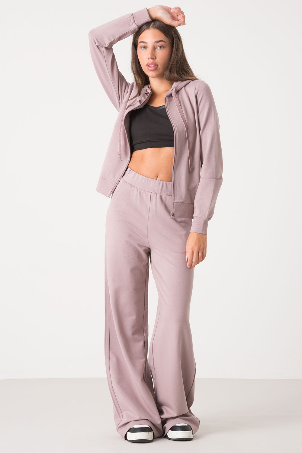 dimensione-danza-giacca-full-zip-con-cappuccio-in-felpa-modal image 3