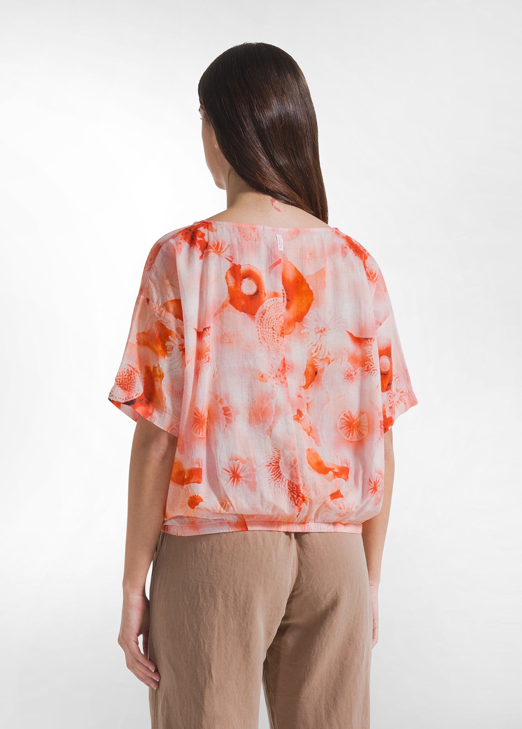 deha-top-all-over-mussola-cotone-rosso-top-donna image 2