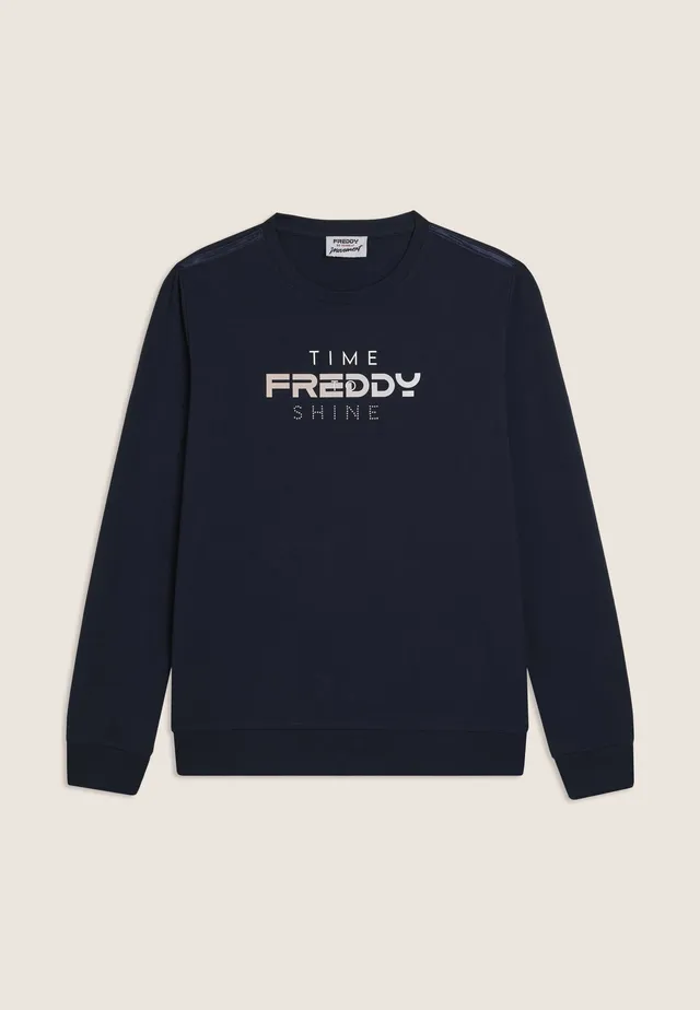 freddy-felpa-girocollo-time-shine-con-logo-olografico image 1