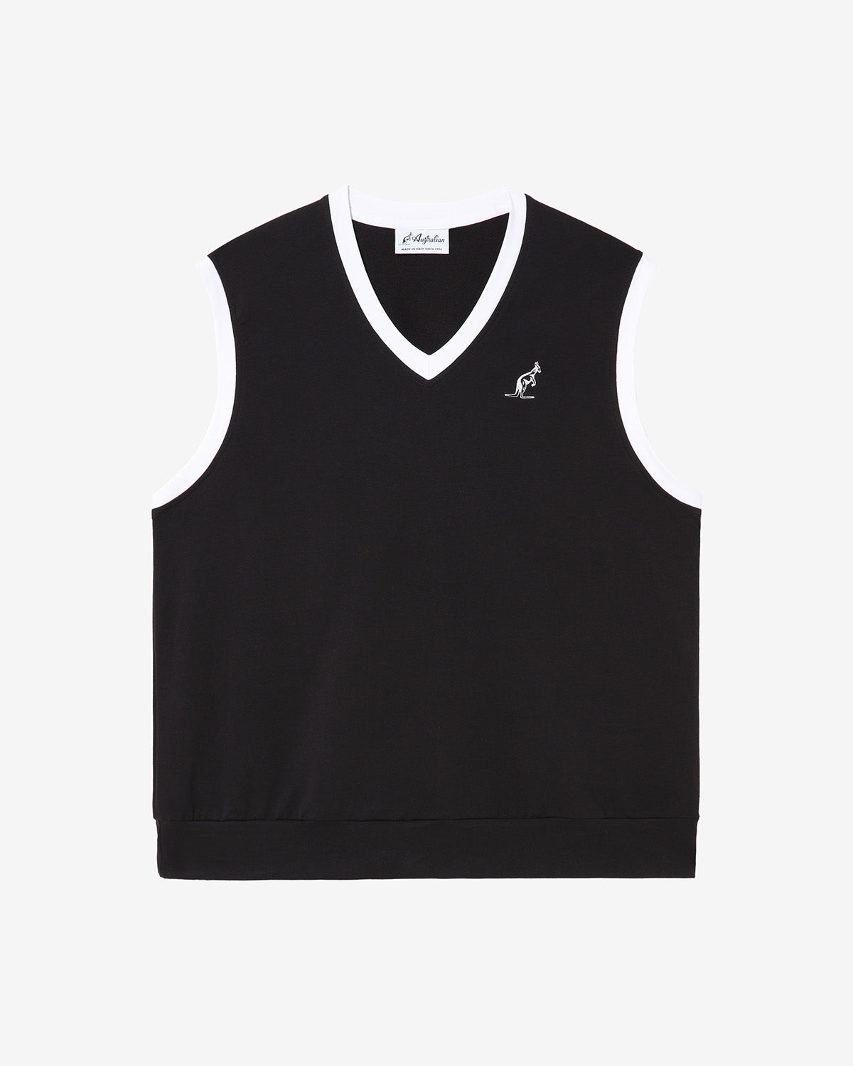 australian-court-gilet-tennis-felpa-scollo-v-nero-made-in-italy image 4