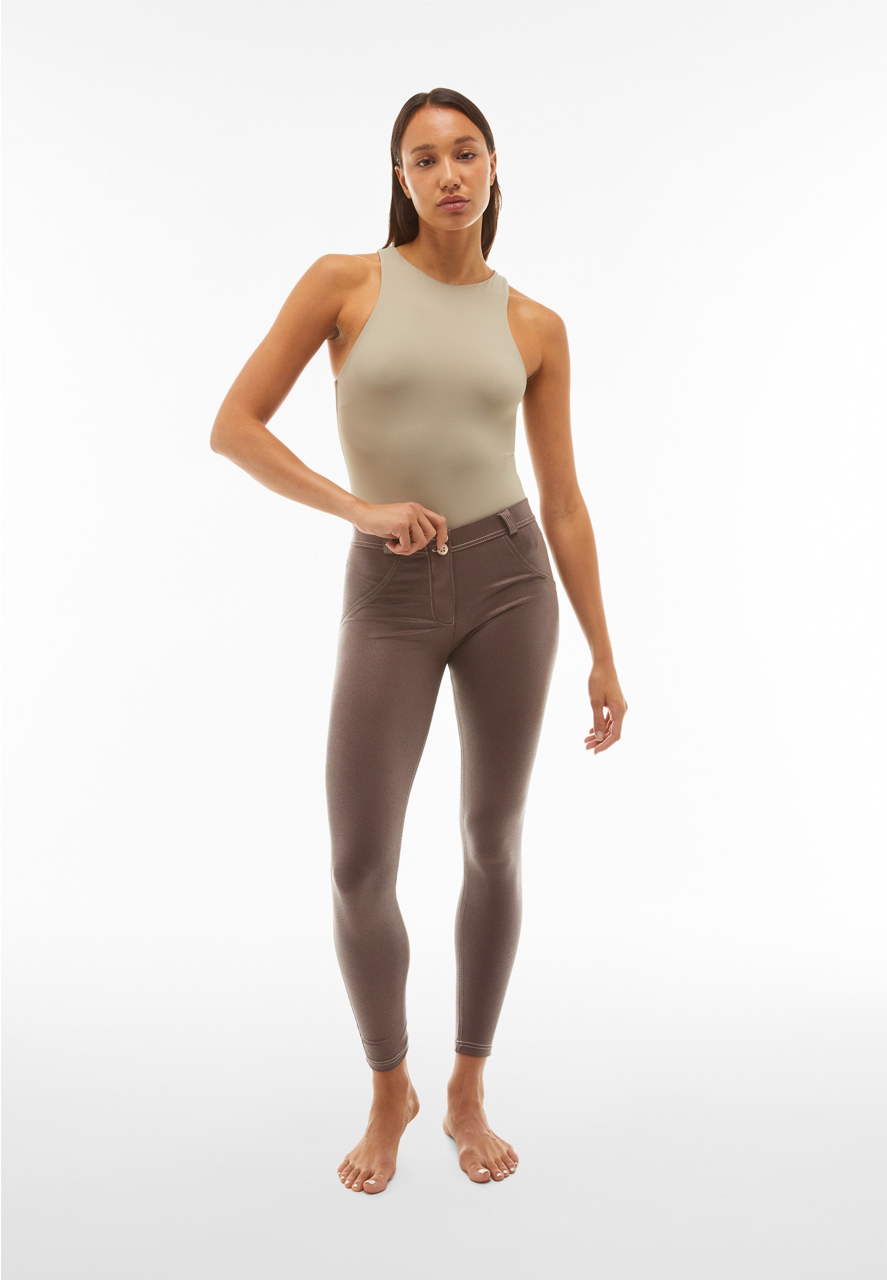 freddy-pantaloni-push-up-wr-up-vita-regular-similpelle-semi-lucida image 2