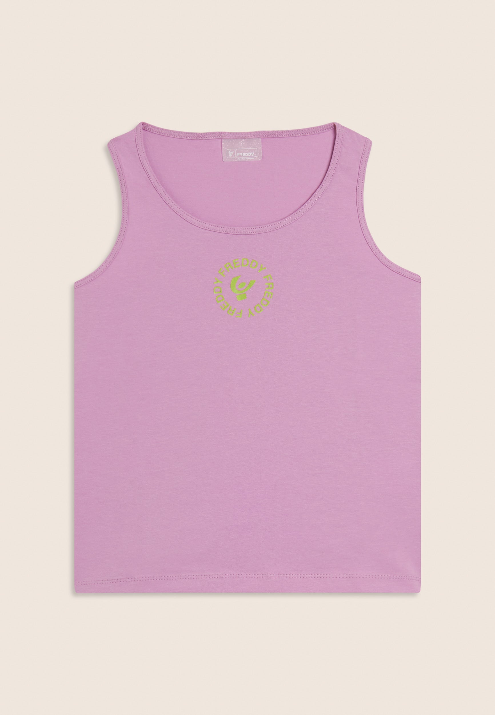 canotta-girocollo-freddy-con-logo-top-sportivo-donna-regular-fit-in-cotone-elast image 1