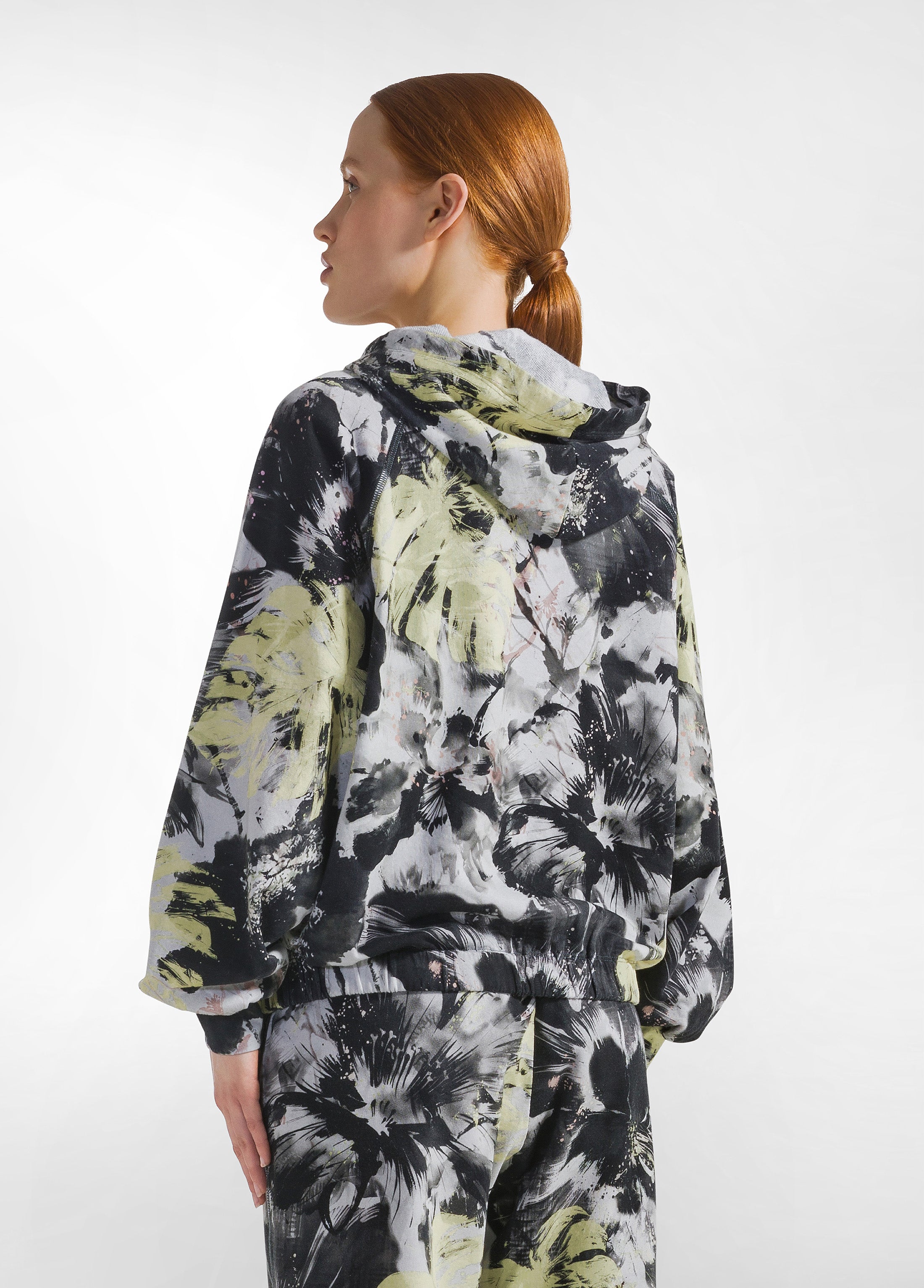 deha-felpa-flower-grigio-con-cappuccio-e-zip image 2