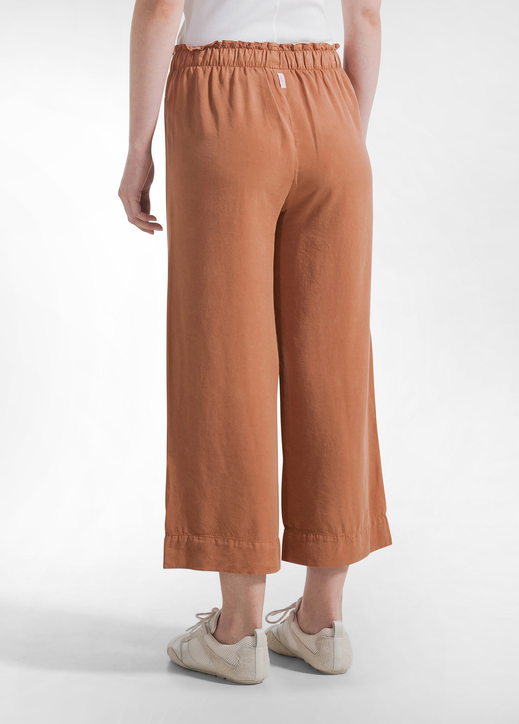 deha-pantalone-cropped-twill-tencel-marrone image 3