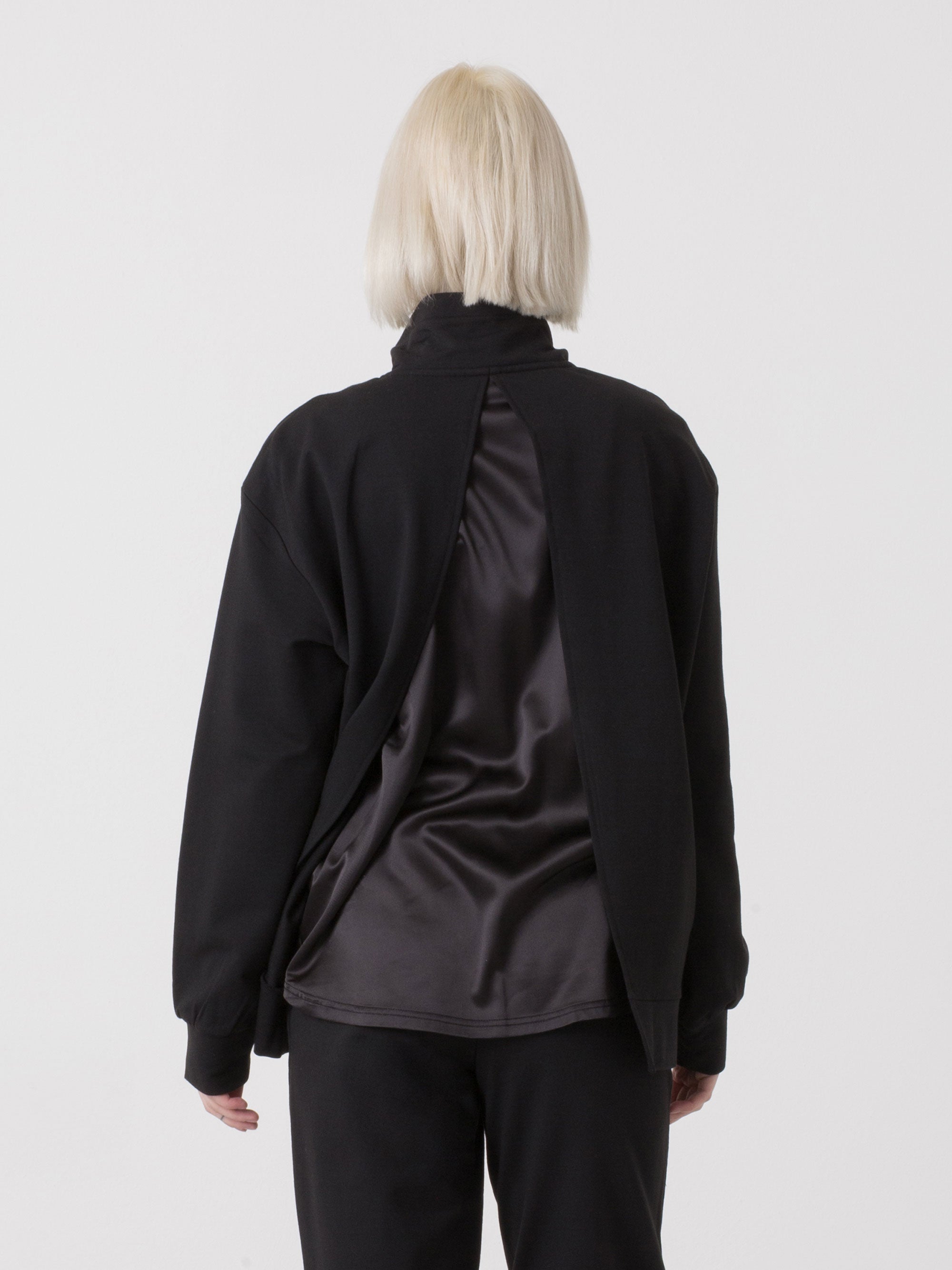 dimensione-danza-felpa-donna-full-zip-over-fit-in-modal-con-collo-alto image 3