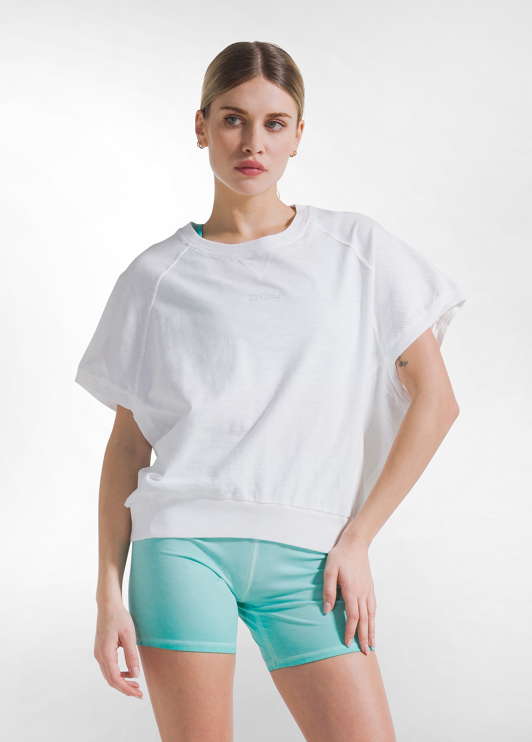 deha-d42664-gilet-in-cotone-fiammato-bianco image 1