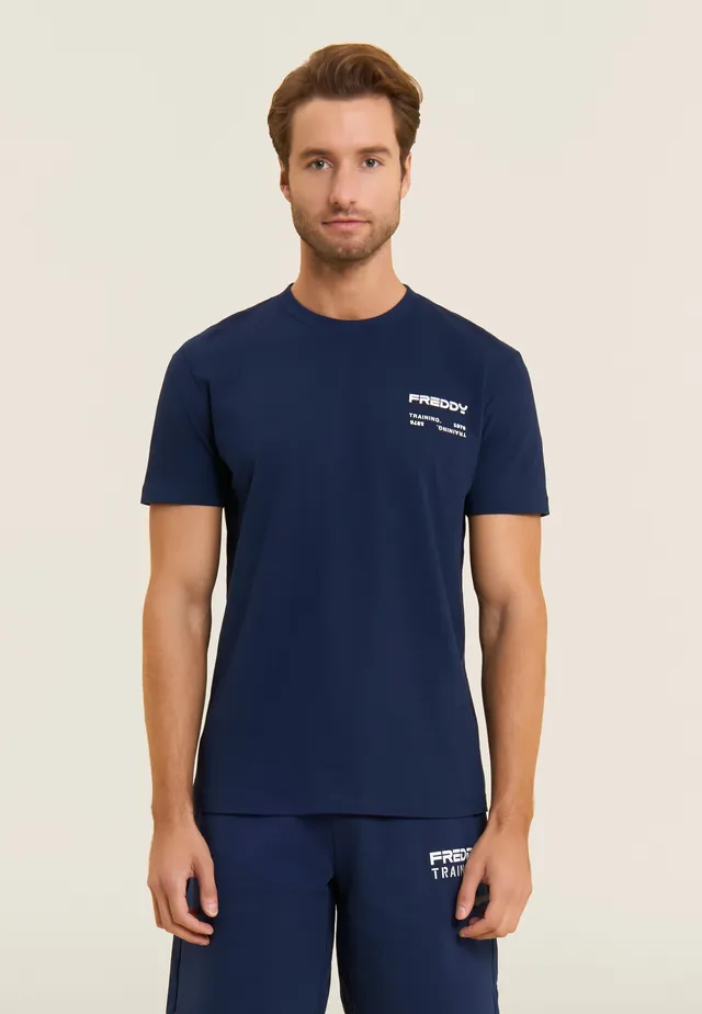 freddy-t-shirt-uomo-in-cotone-con-logo-effetto-gommato image 1