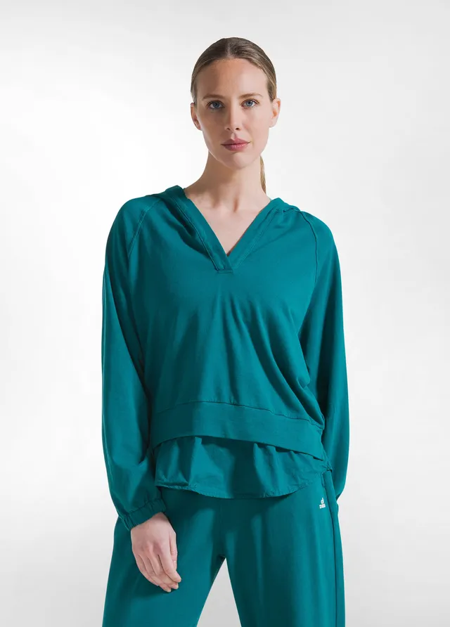 deha-felpa-con-cappuccio-e-dettagli-parachute-verde image 1
