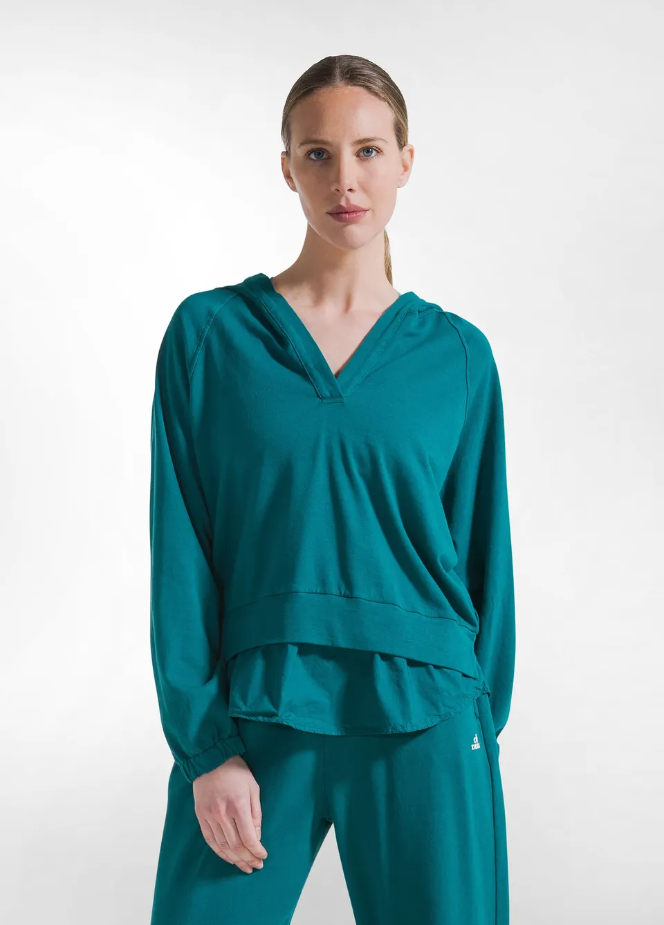 deha-felpa-con-cappuccio-e-dettagli-parachute-verde image 1