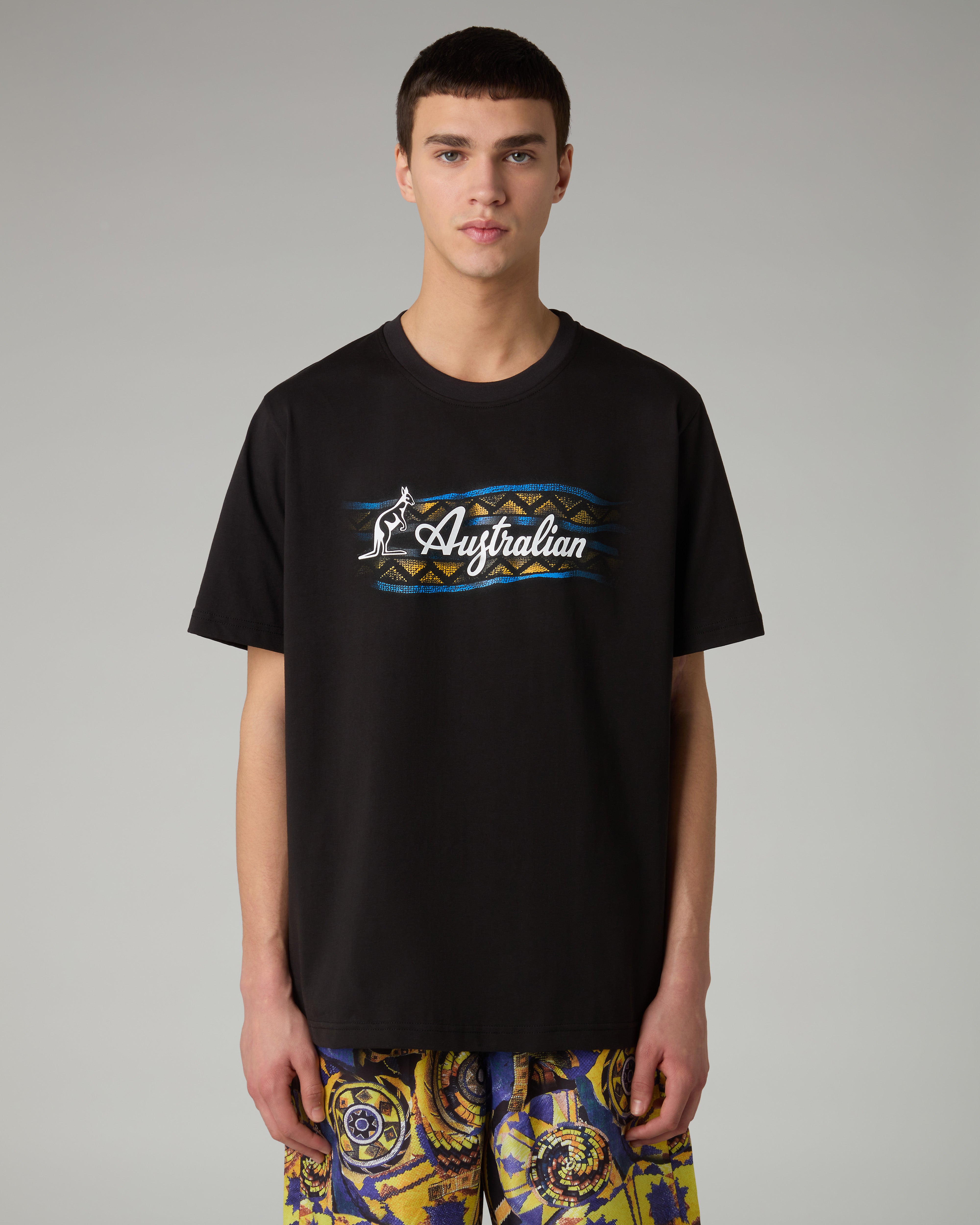 australian-mistero-cotton-t-shirt-maglia-cotone-nero-made-in-italy image 1