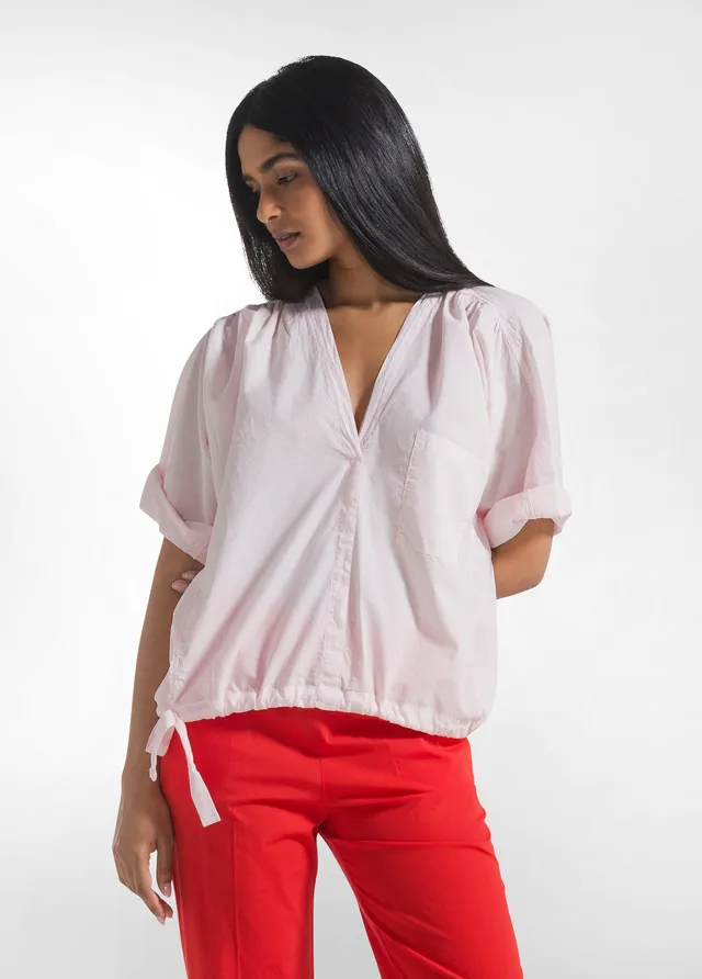 deha-blusa-in-mussola-di-cotone-leggera-rosa image 1