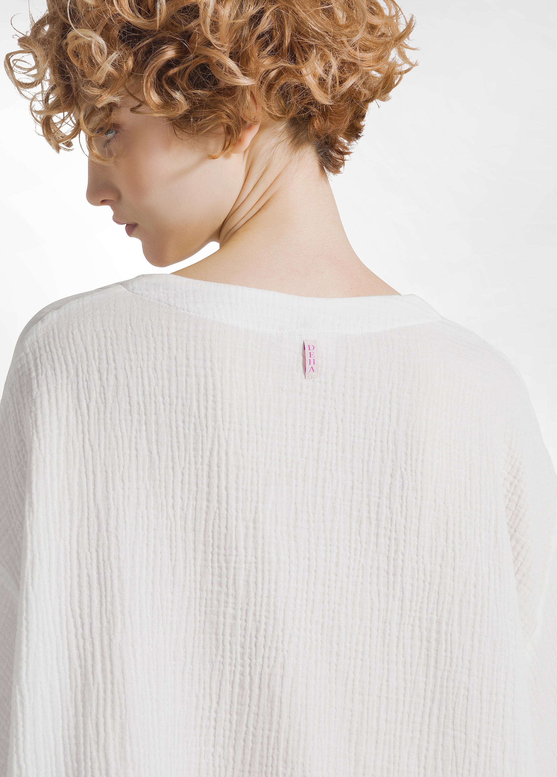 deha-blusa-ampia-in-garza-di-cotone-bianca image 3