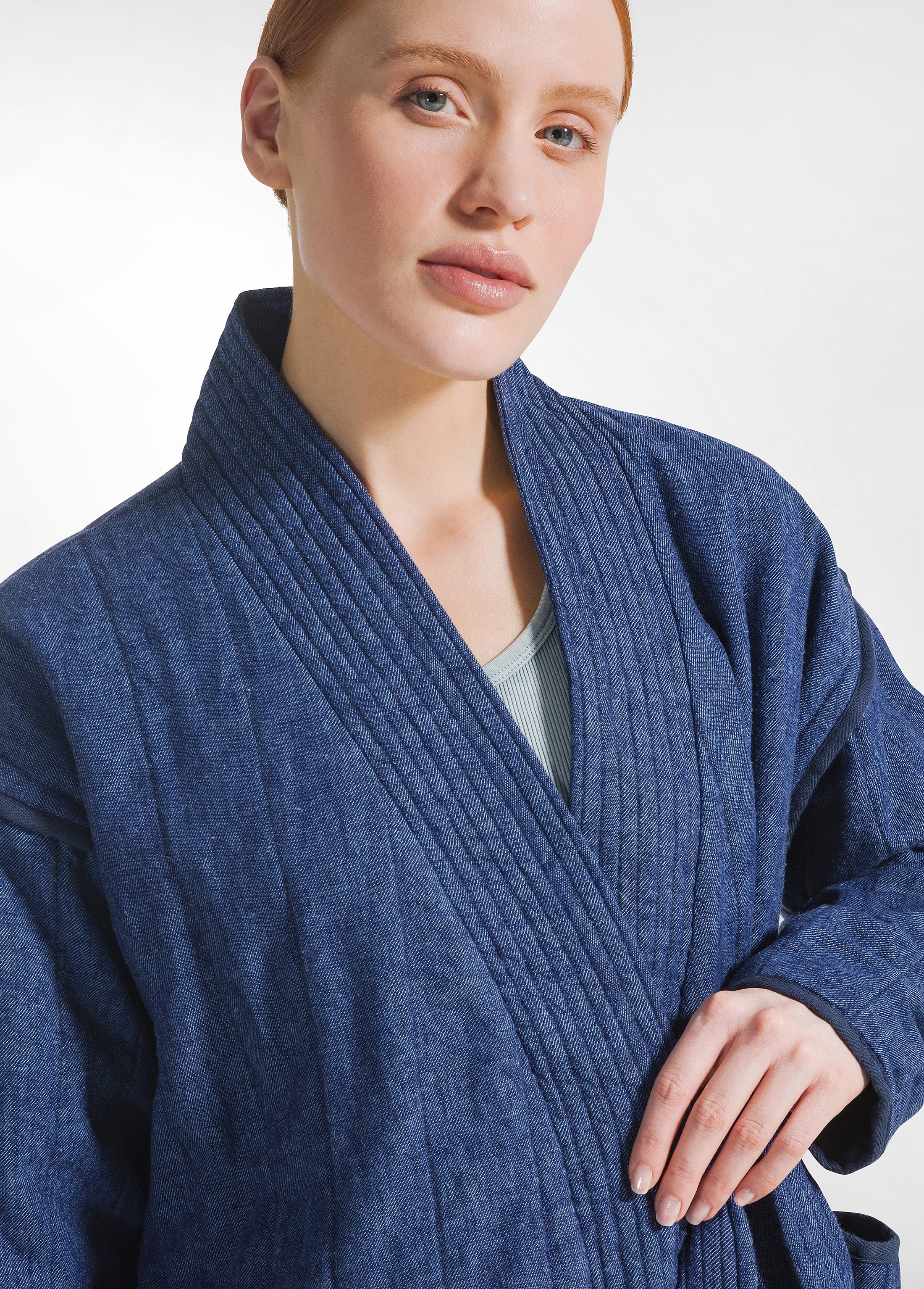 deha-kimono-denim-misto-lino-imbottito-blu image 5