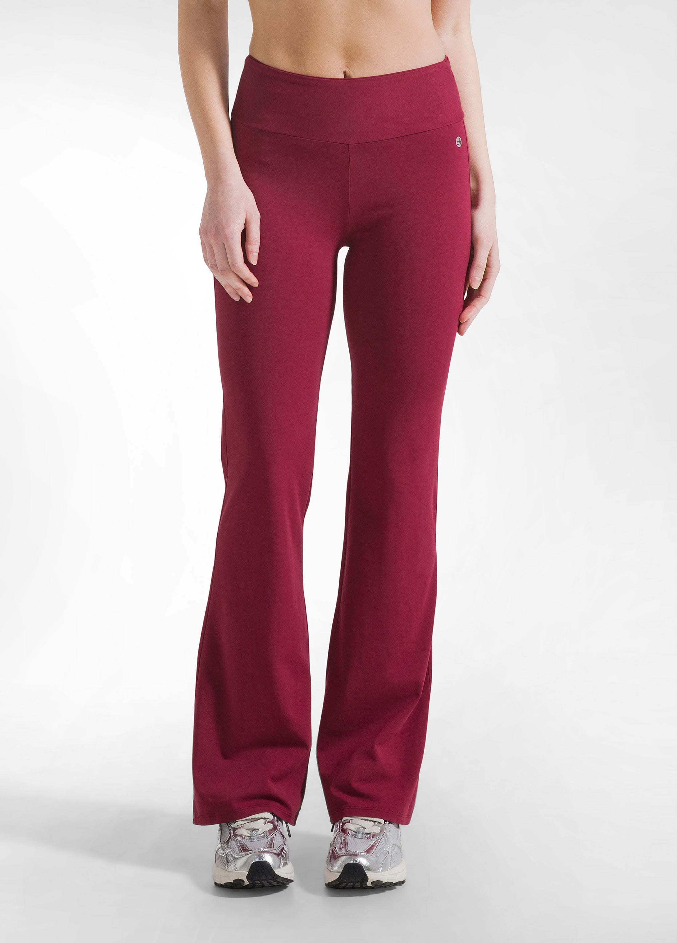 deha-pantaloni-jazz-jersey-stretch-tinta-unita-rossi image 2