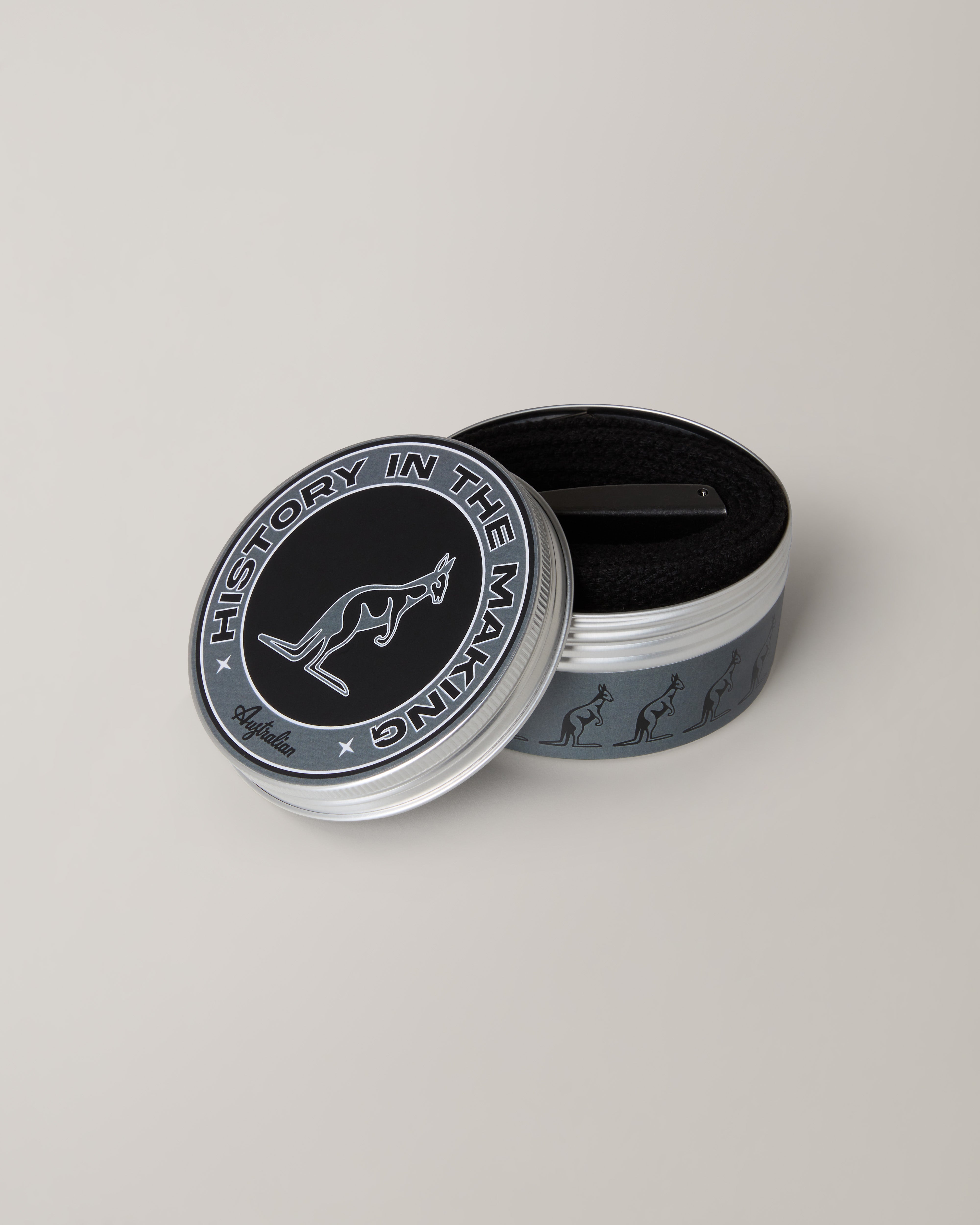 australian-kangaroo-belt-cintura-in-cotone-nero-con-fibbia-personalizzata image 3