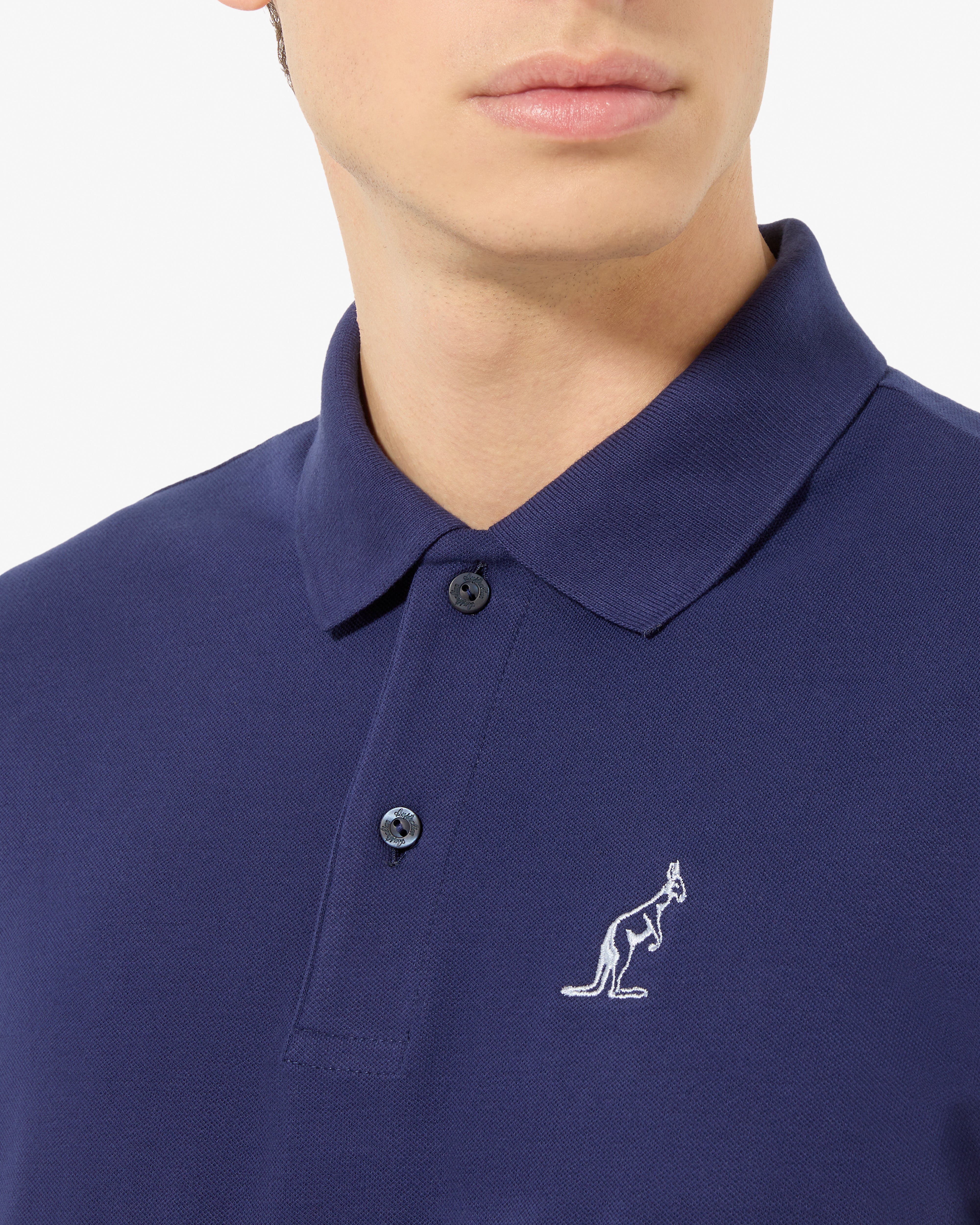 australian-vinyl-polo-uomo-in-piquet-elasticizzato-blu-cosmo-made-in-italy image 4