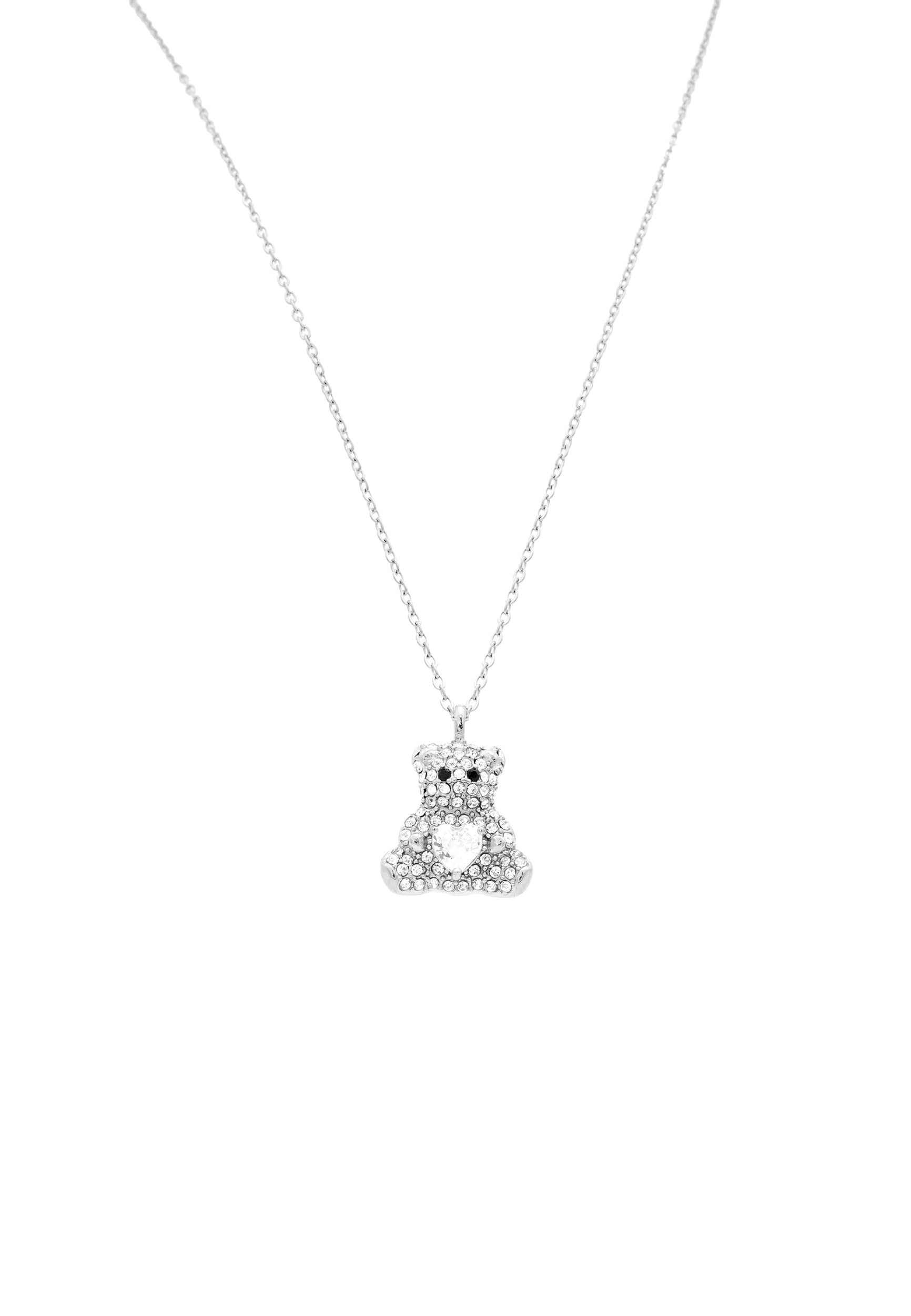 freddy-collana-acciaio-argentato-con-pendente-orsetto-strass image 2