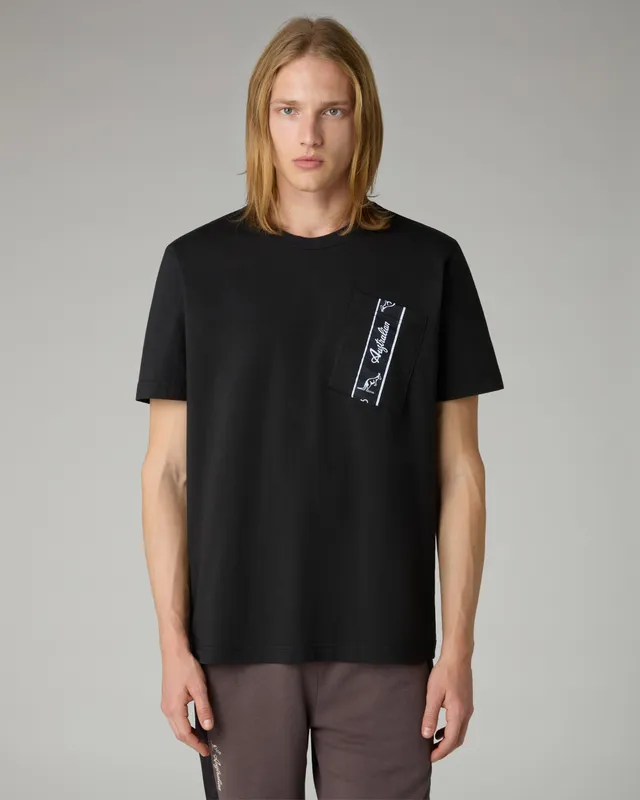 australian-pocket-t-shirt-t-shirt-cotone-nera-con-tasca image 1