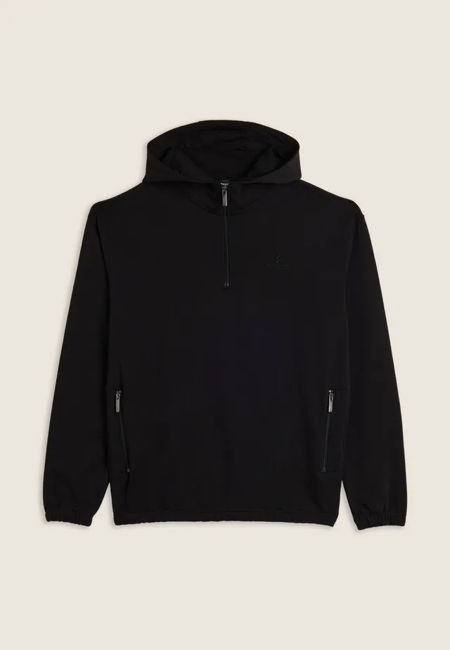 freddy-felpa-donna-con-mezza-zip-e-cappuccio-regolabile-in-cotone image 1