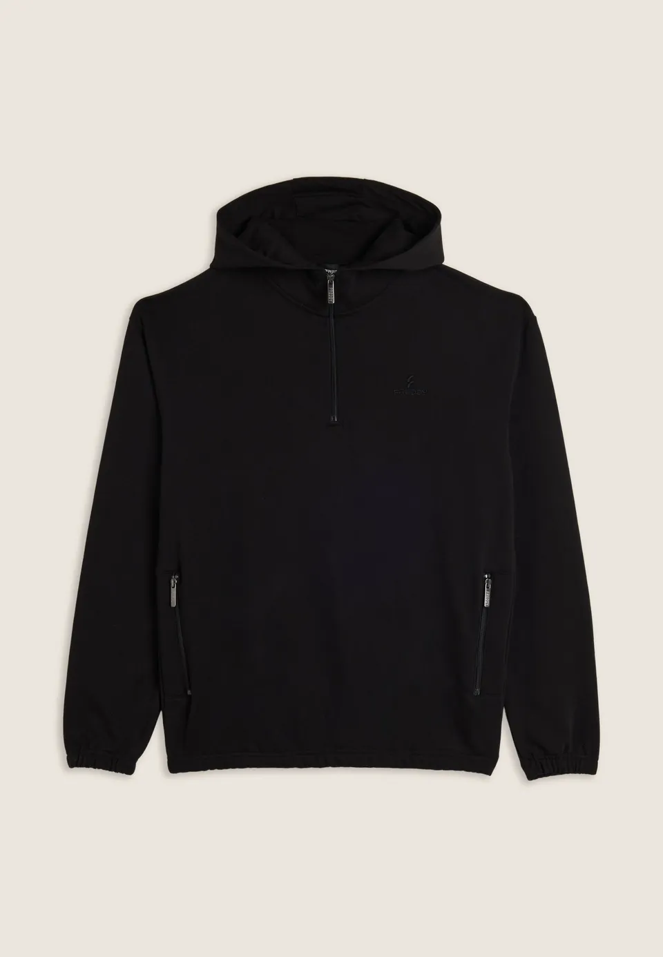 freddy-felpa-donna-con-mezza-zip-e-cappuccio-regolabile-in-cotone image 1