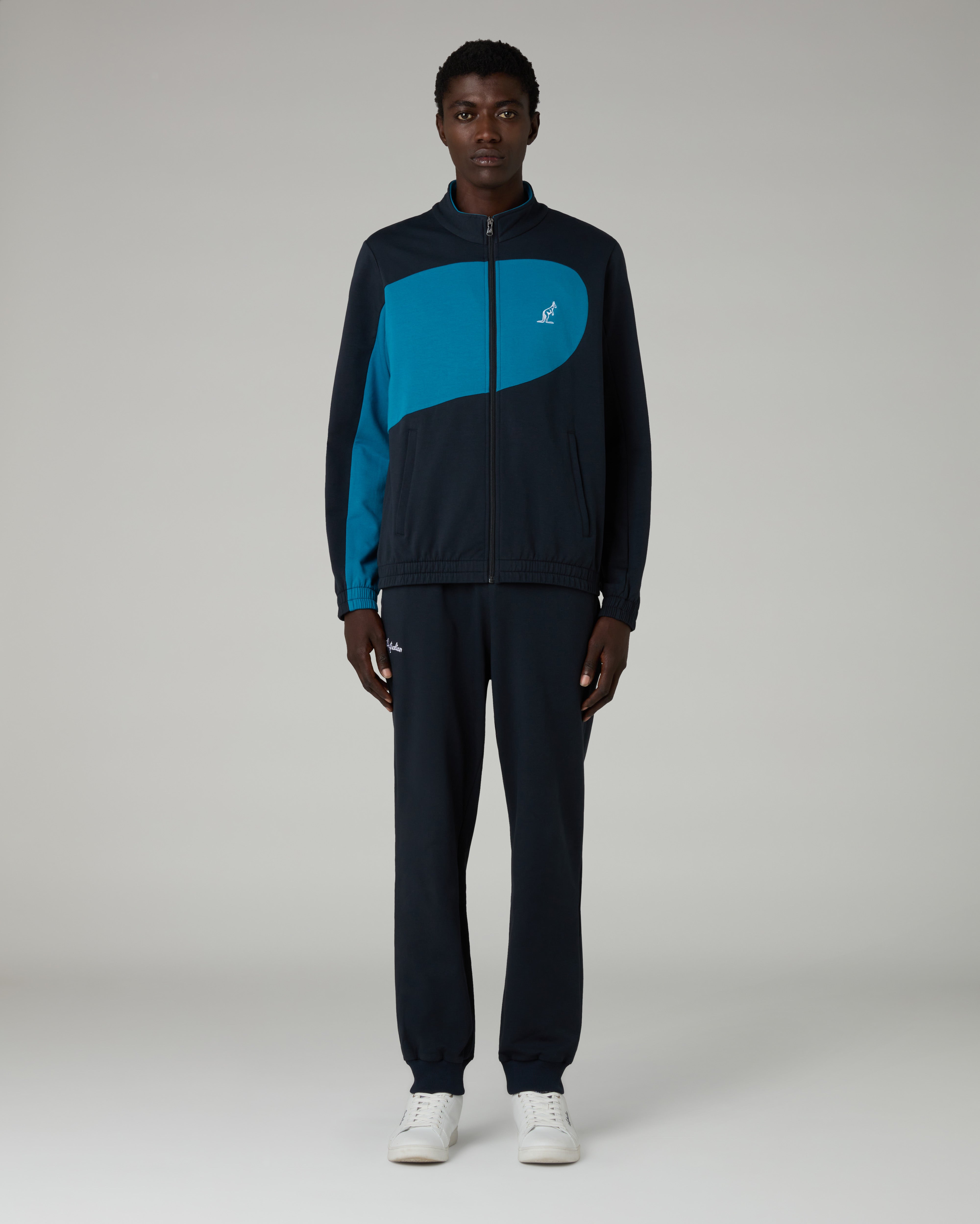 australian-dune-tuta-uomo-in-felpa-garzata-blu-navy-giacca-full-zip-pantalone image 1