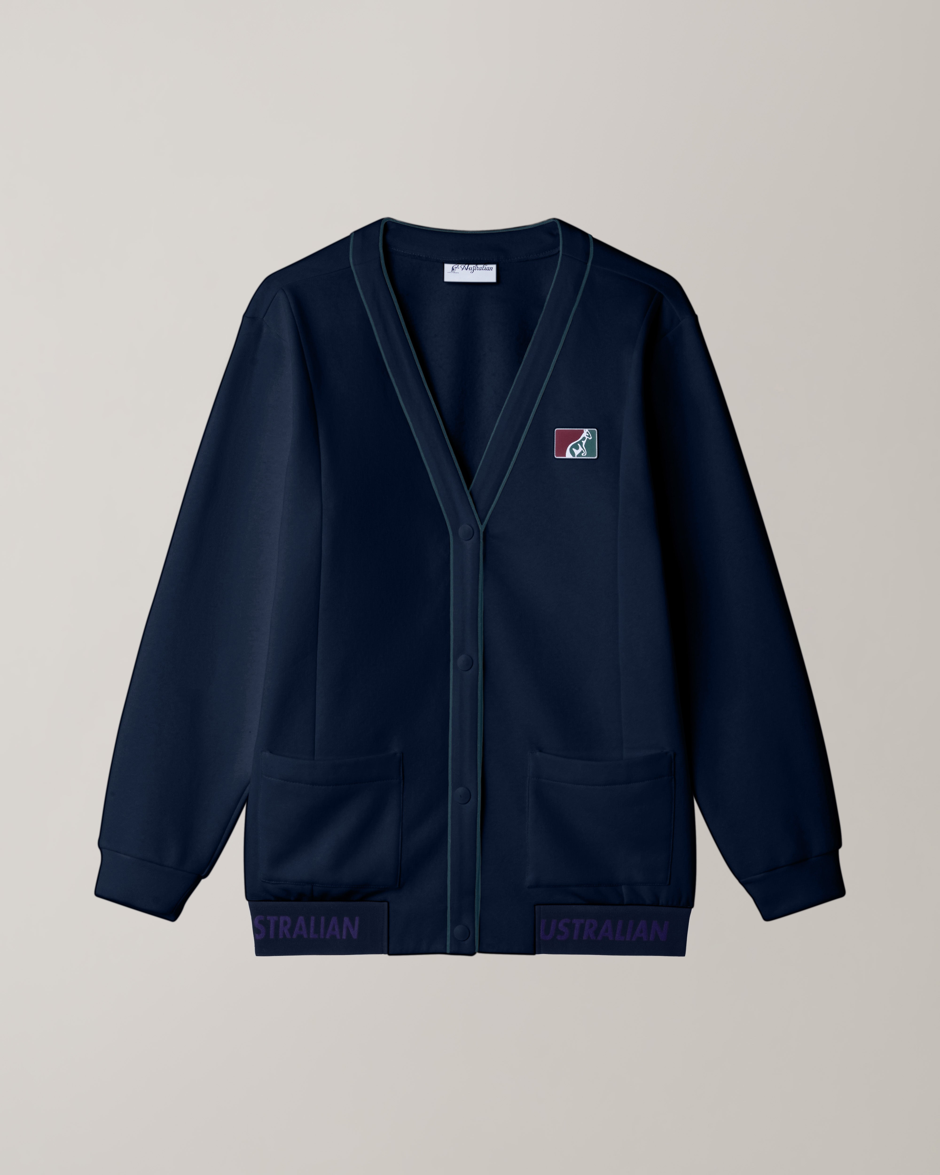 australian-classic-cardigan-felpa-con-bottoni-blu-navy-made-in-italy image 1