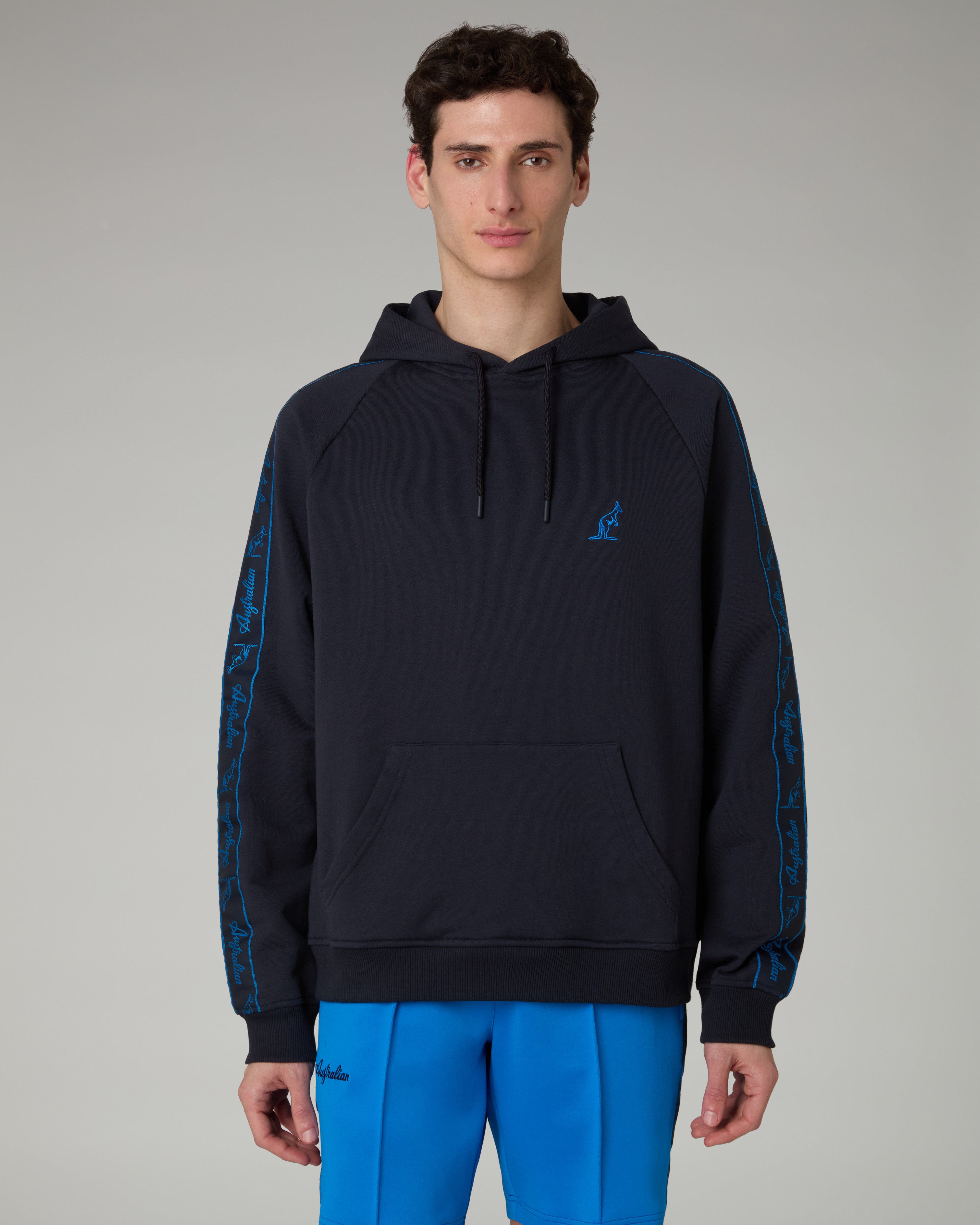 australian-tape-hoodie-felpa-con-cappuccio-blu-navy image 1