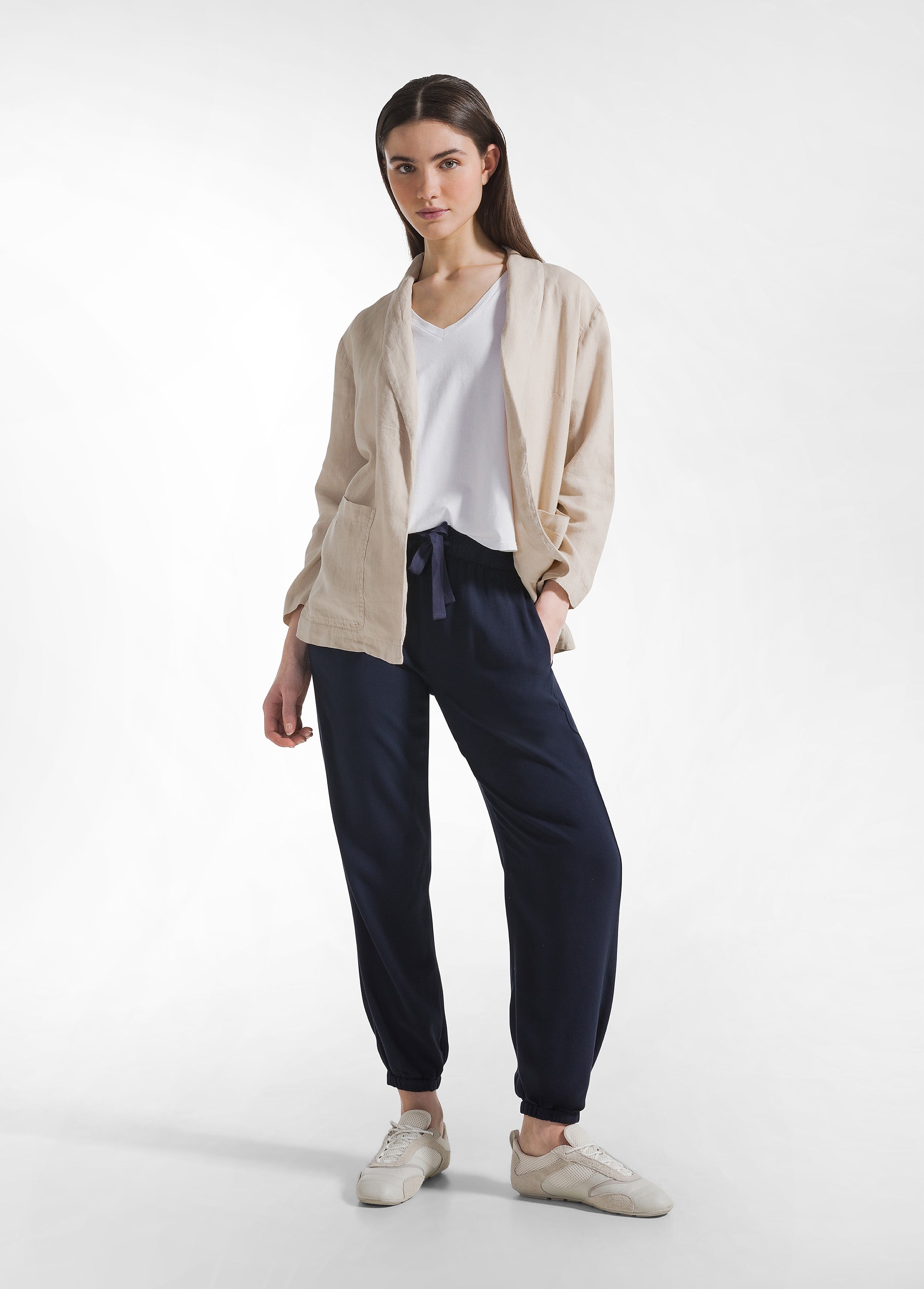 deha-pantalone-jogger-in-viscosa-crepe-blu image 1