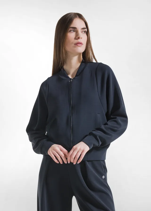 deha-d42310-bomber-full-zip-modal-soft-touch-nero image 1