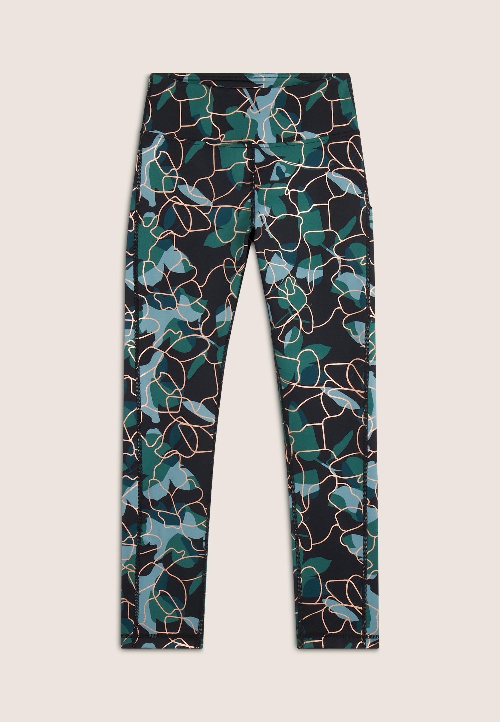 freddy-leggings-7-8-vita-alta-d-i-w-o-fantasia-floreale-bronze image 5