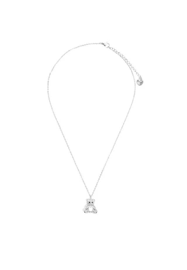freddy-collana-acciaio-argentato-con-pendente-orsetto-strass image 1