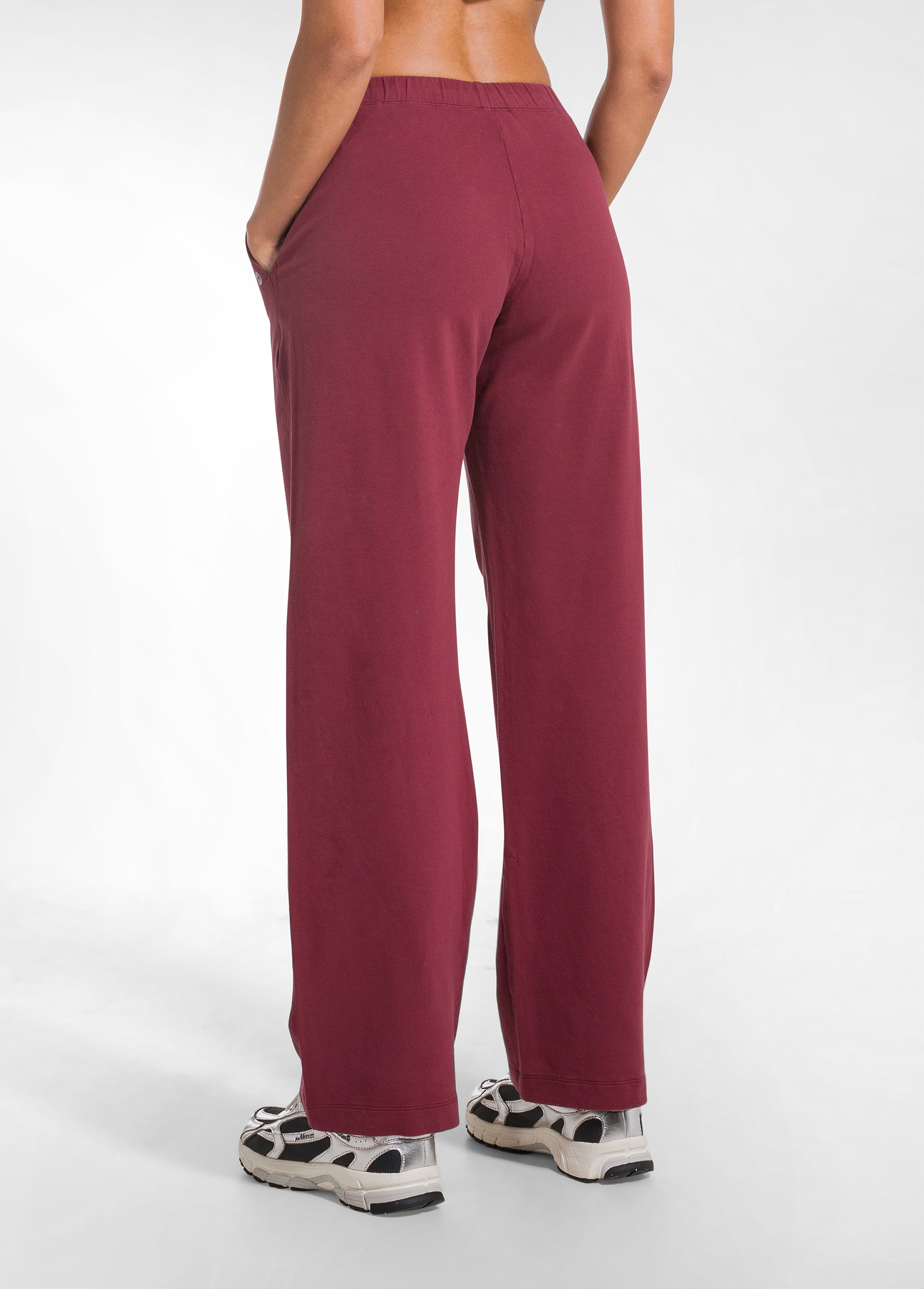 deha-pantalone-in-felpa-di-cotone-stretch-rosso image 3