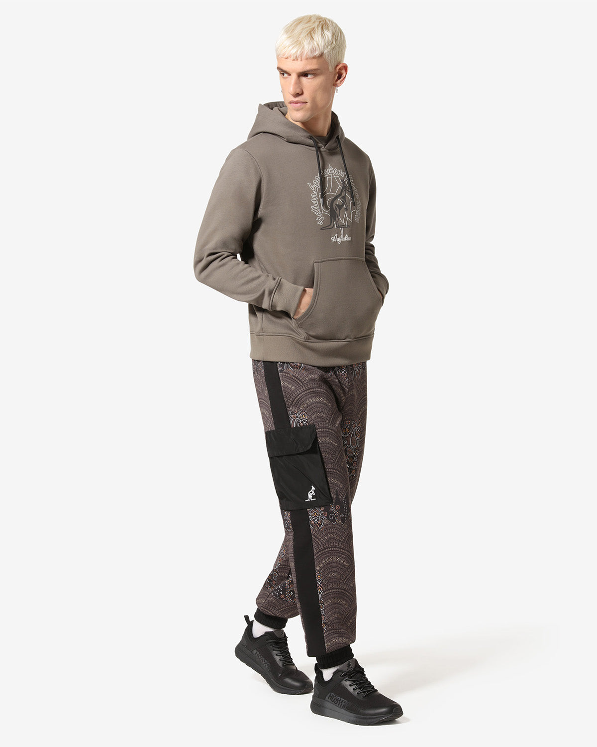 australian-archive-type-hoodie-felpa-cappuccio-ferro image 2