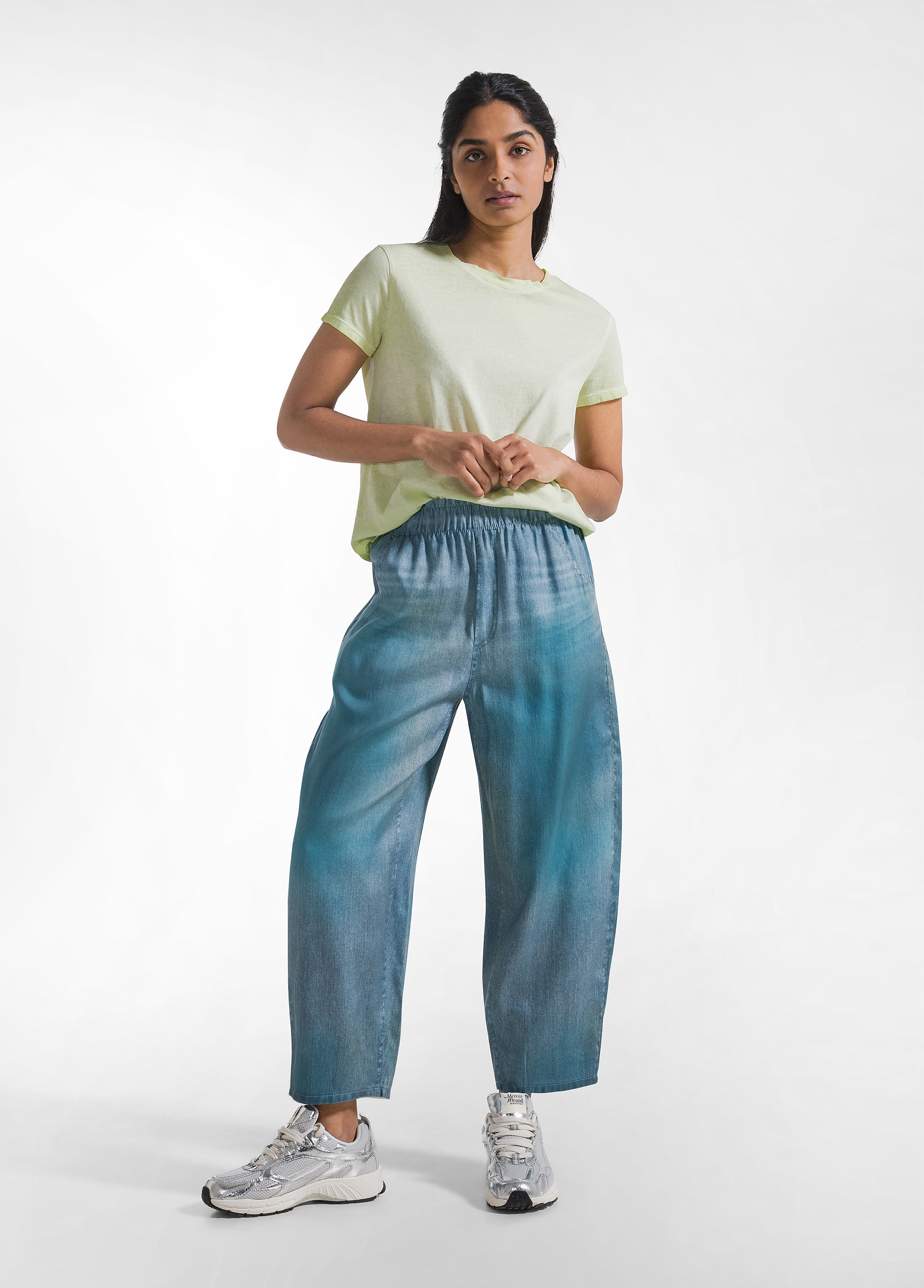 deha-pantaloni-balloon-denim-effect-in-lyocell-blu image 1