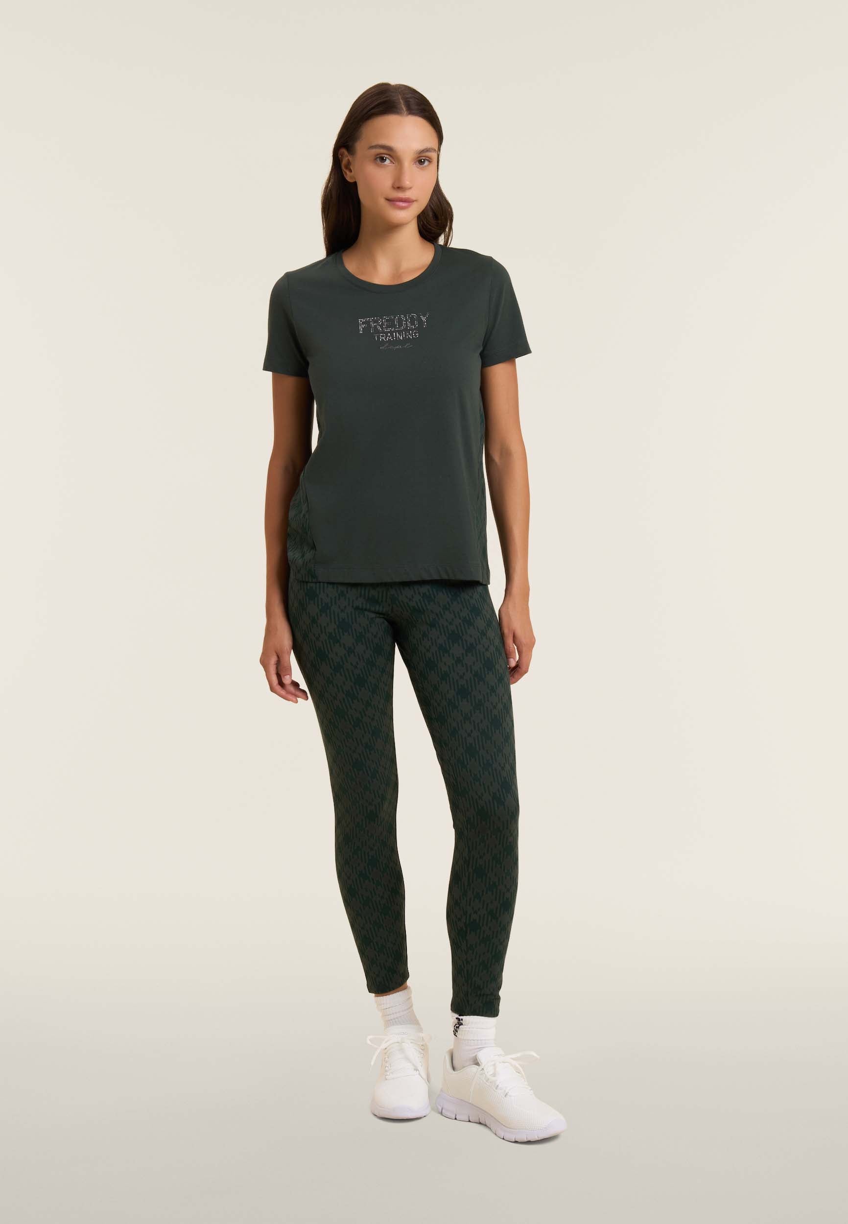 freddy-t-shirt-raglan-donna-maniche-lunghe-con-inserto-geometrico image 2