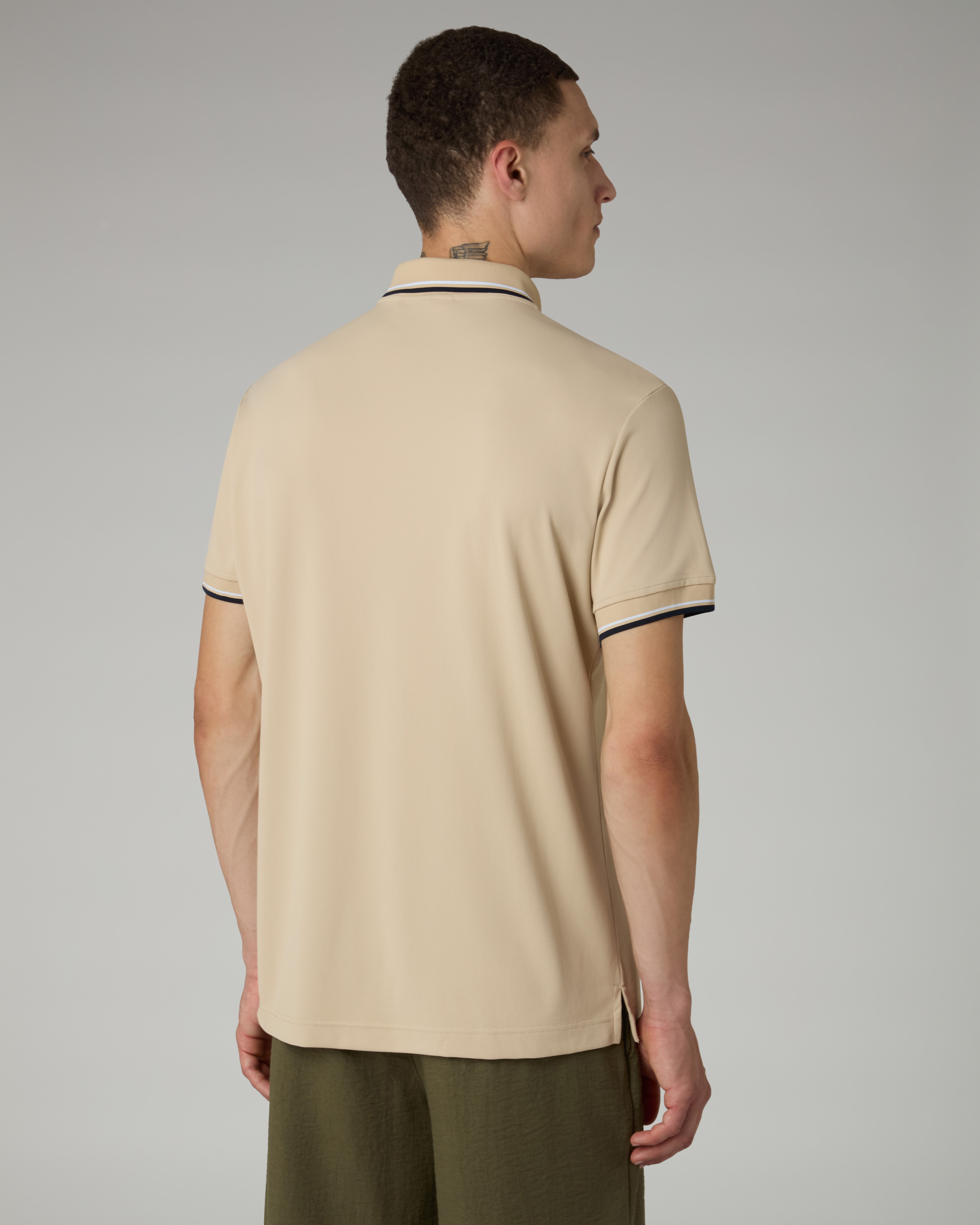 australian-2-stripes-polo-shirt-sabbia-in-piquet-tecnico-regular-fit image 3